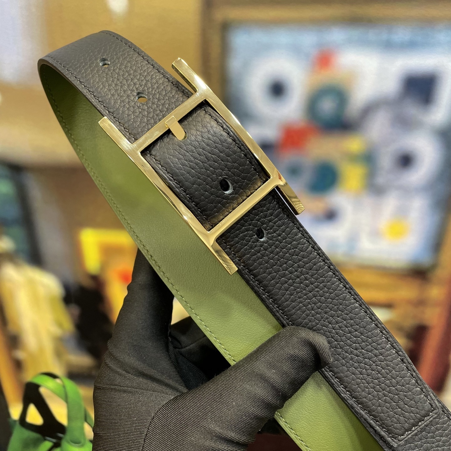 Luxury H Buckle Genuine Leather Belt - Premium Textured Finish