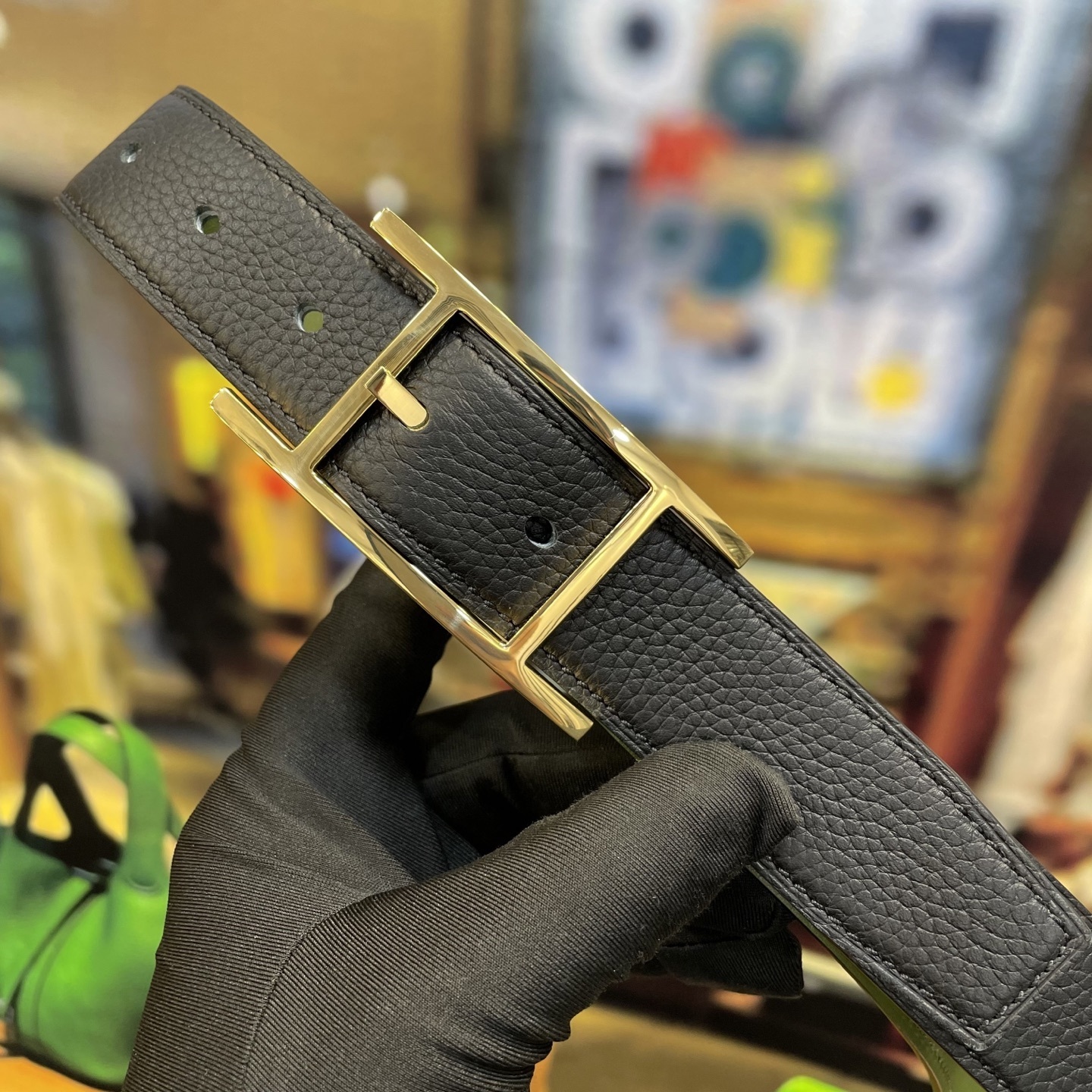 Luxury H Buckle Genuine Leather Belt - Premium Textured Finish