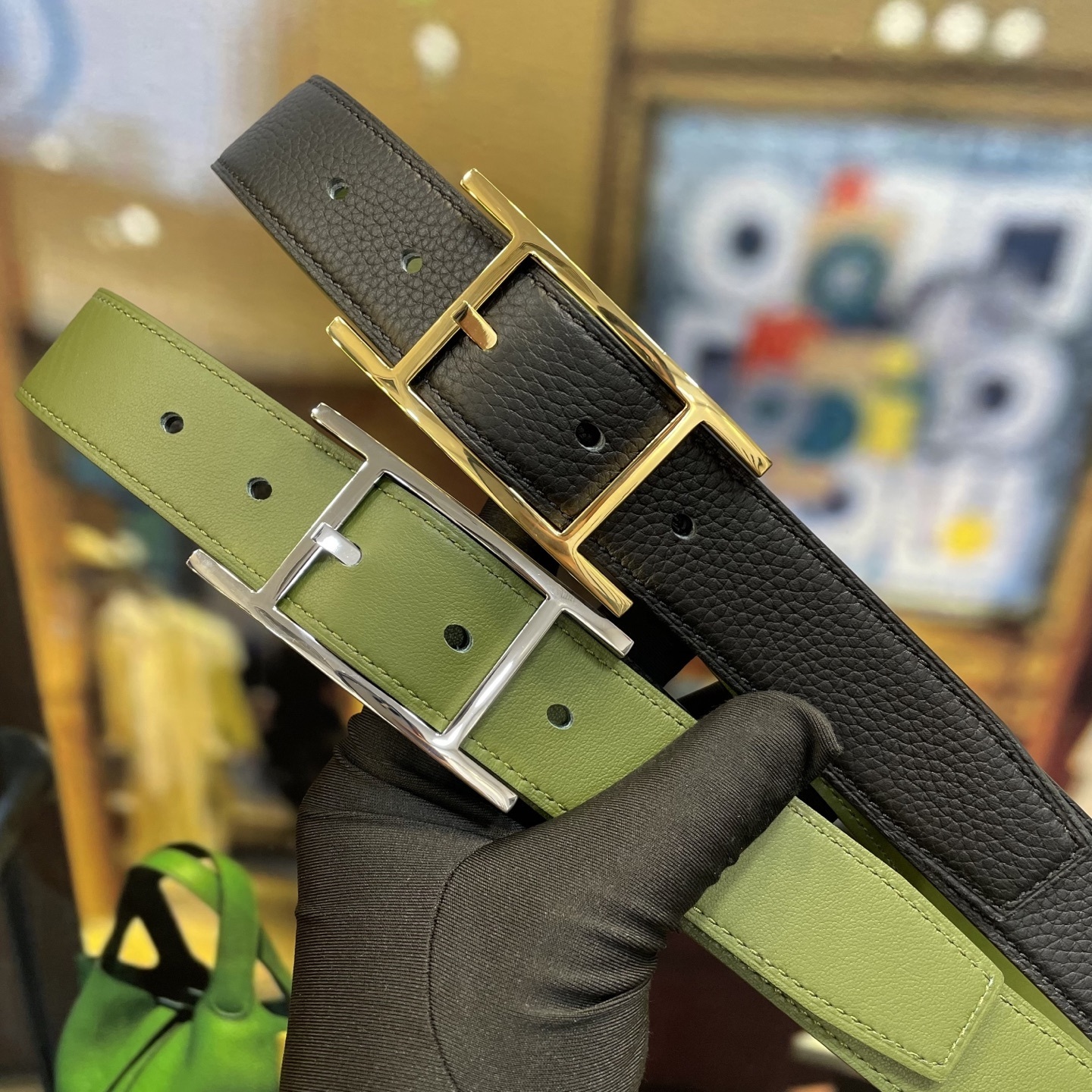 Luxury H Buckle Genuine Leather Belt – Premium Textured Finish