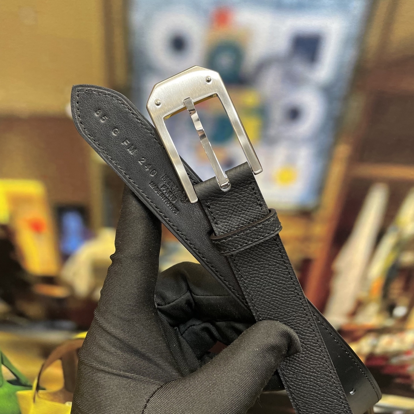 Premium Epsom Leather Men's Belt with Designer Metal Buckle