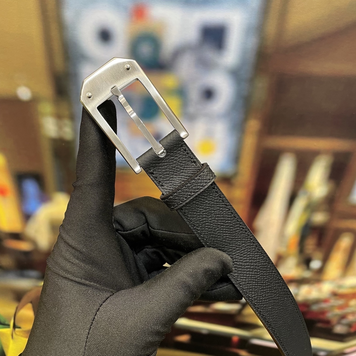 Premium Epsom Leather Men's Belt with Designer Metal Buckle