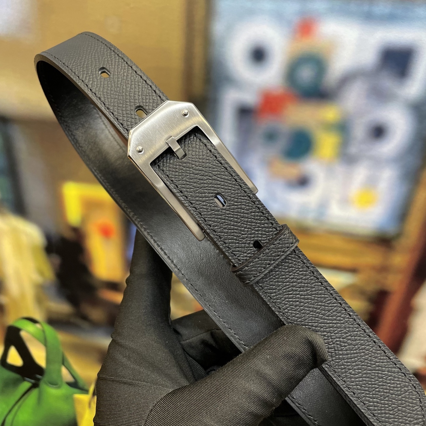 Premium Epsom Leather Men's Belt with Designer Metal Buckle