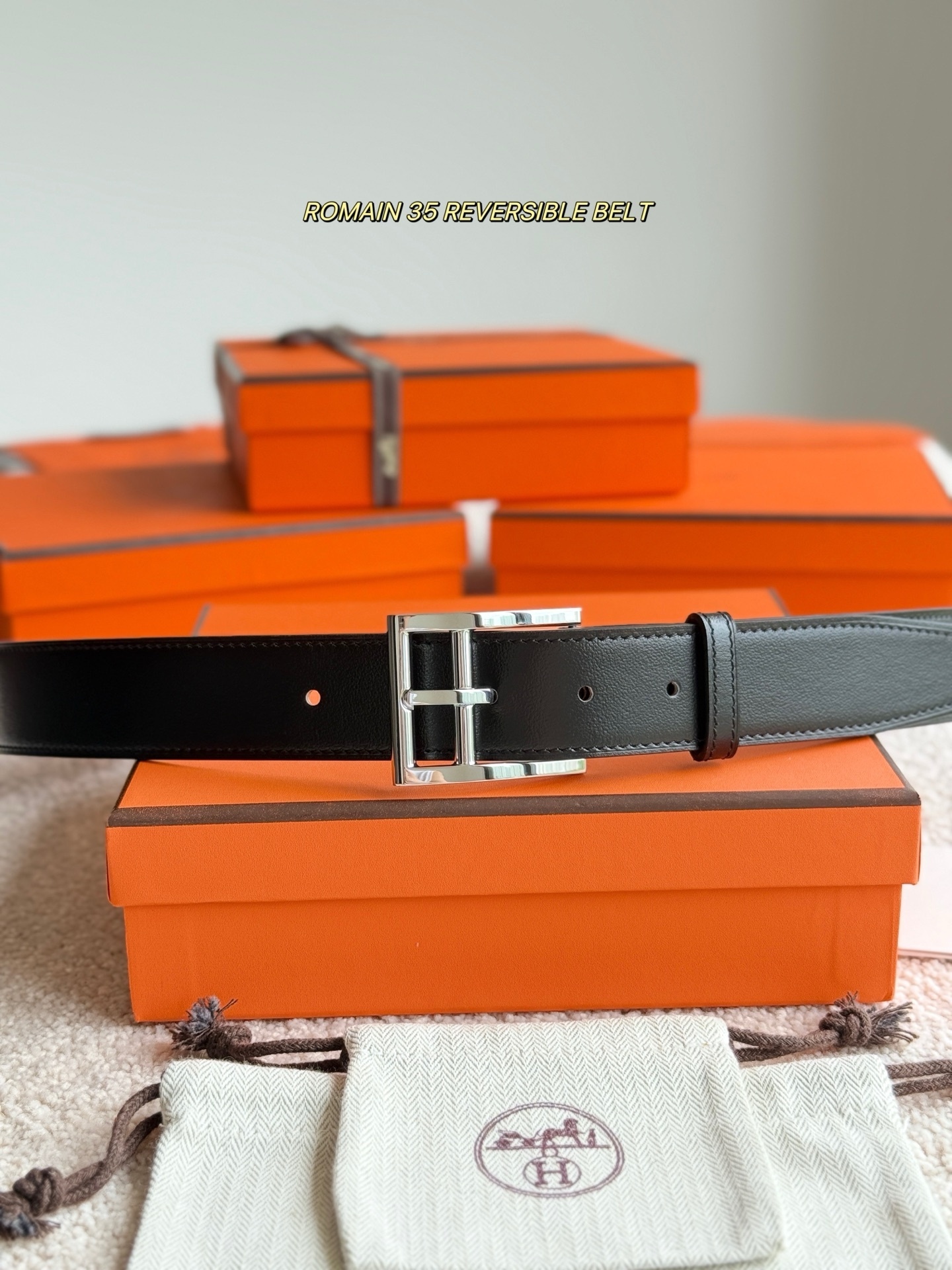 Romain 35 Reversible Leather Belt for Men - Luxury Designer Style