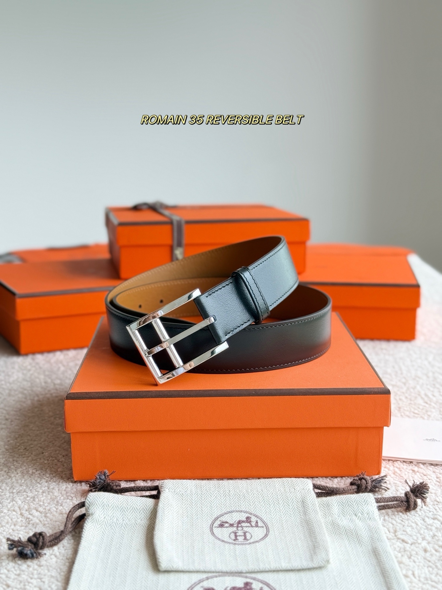 Romain 35 Reversible Leather Belt for Men - Luxury Designer Style