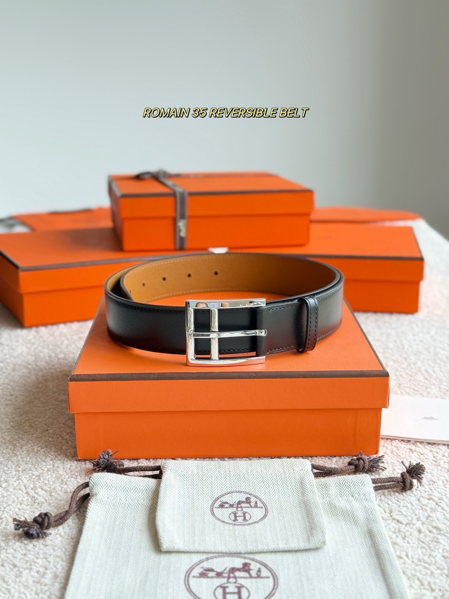 Romain 35 Reversible Leather Belt for Men – Luxury Designer Style
