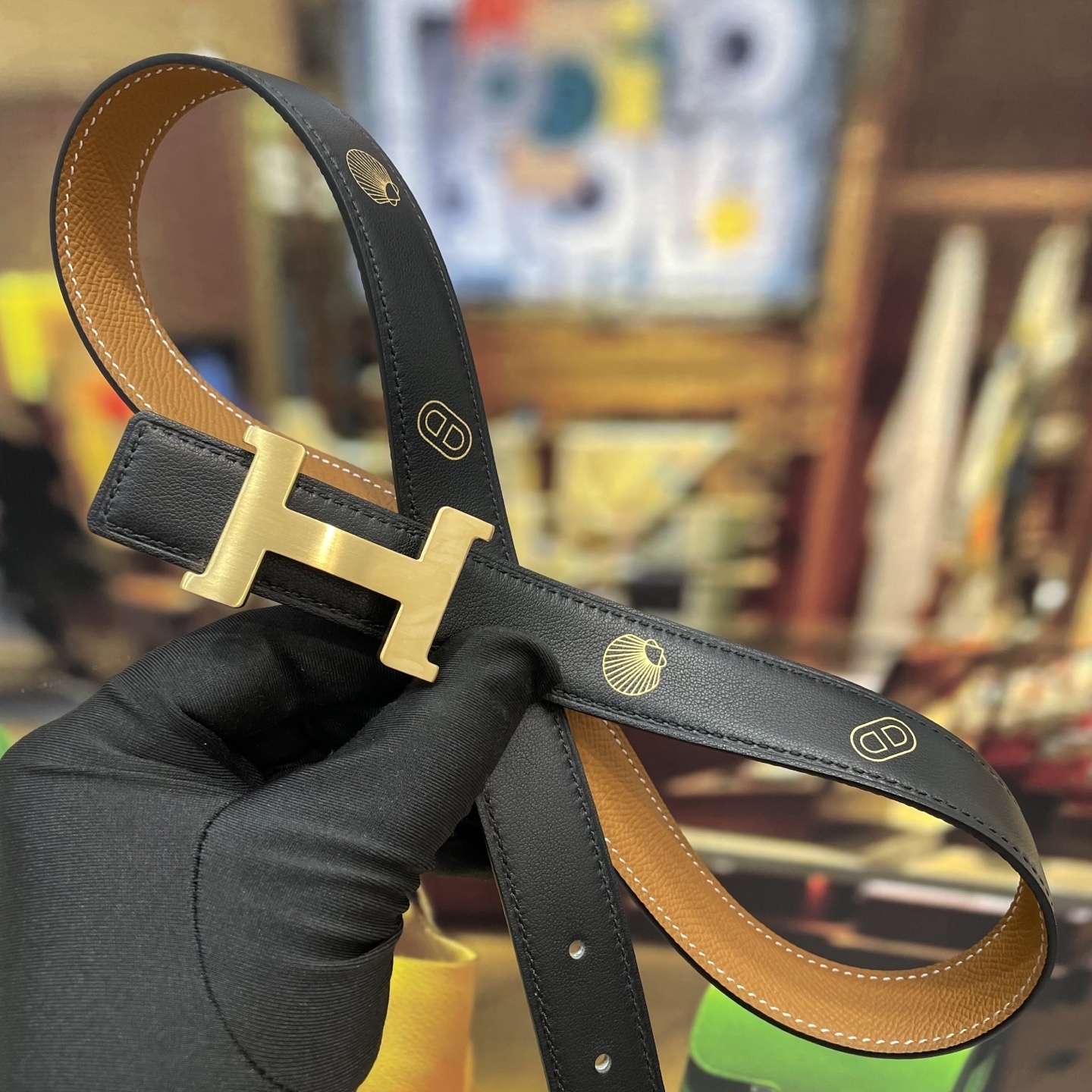 Hermès H Belt Gold Brushed Buckle Brown Epsom Leather Strap