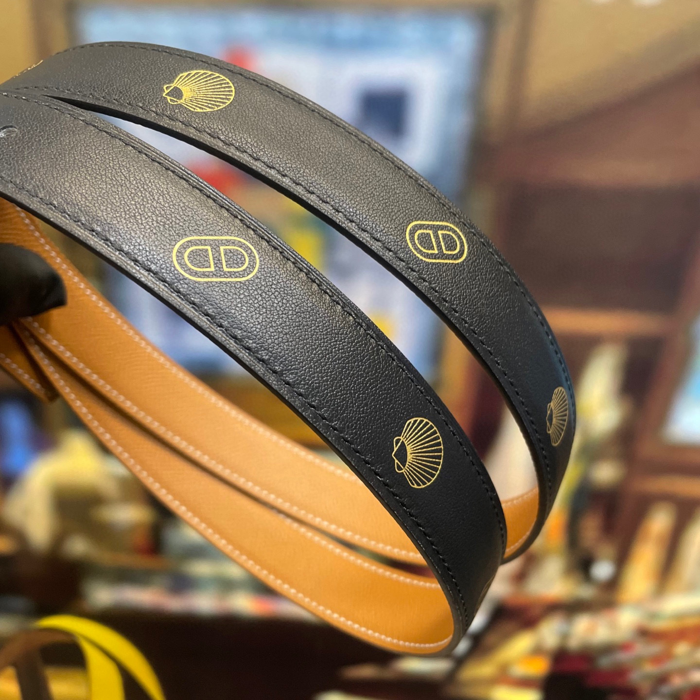 Luxury Epsom Leather Horsebit Bracelet with Gold-Tone Hardware