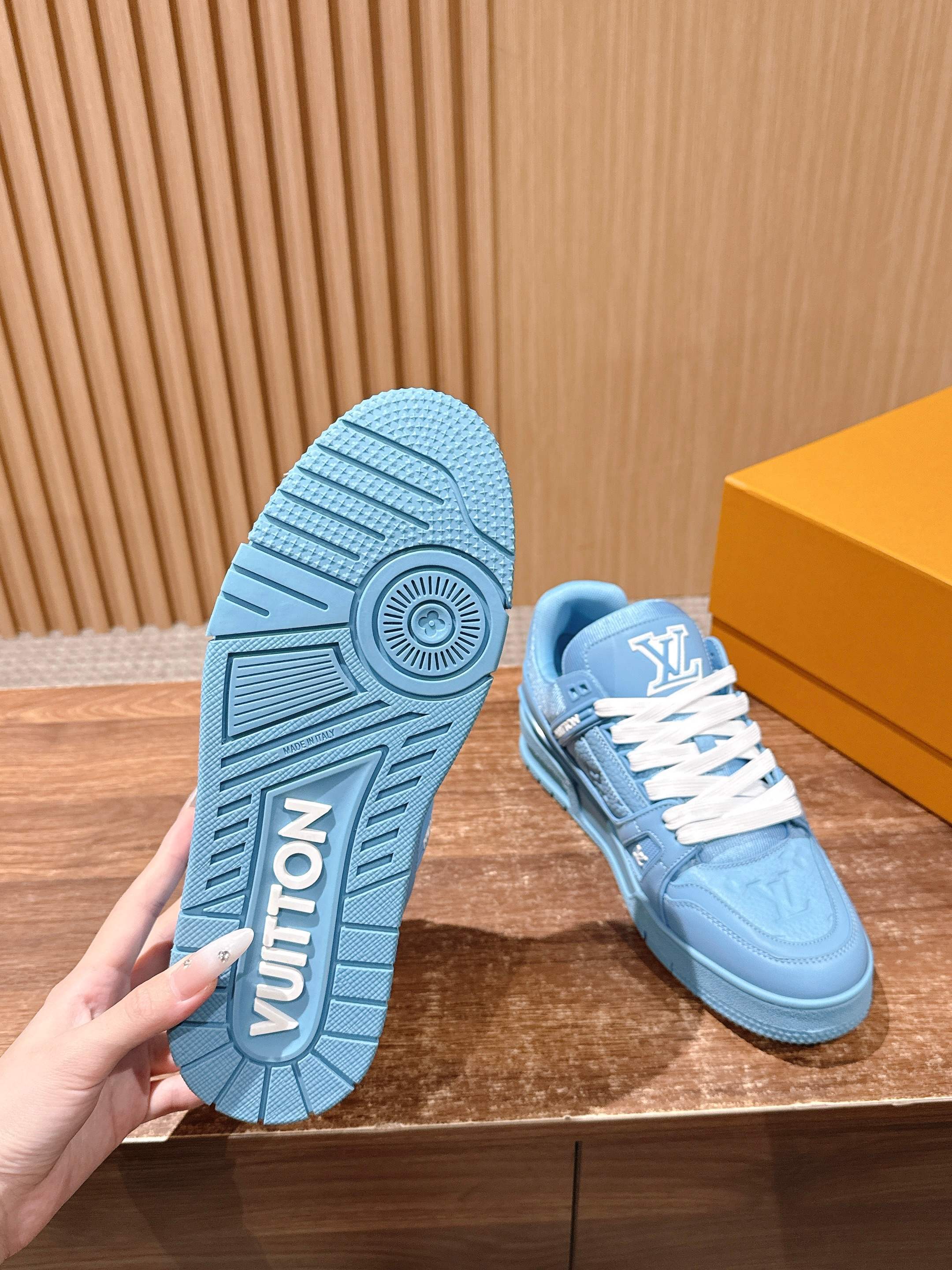 Louis Vuitton LV Trainer Low-Top Sneakers - Iconic Light Blue