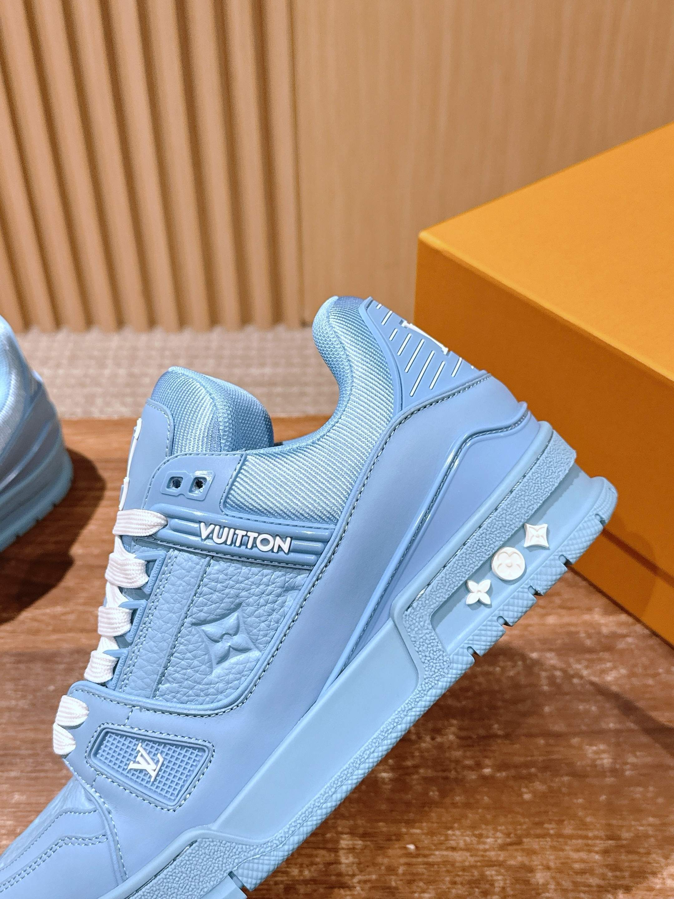 Louis Vuitton LV Trainer Low-Top Sneakers - Iconic Light Blue