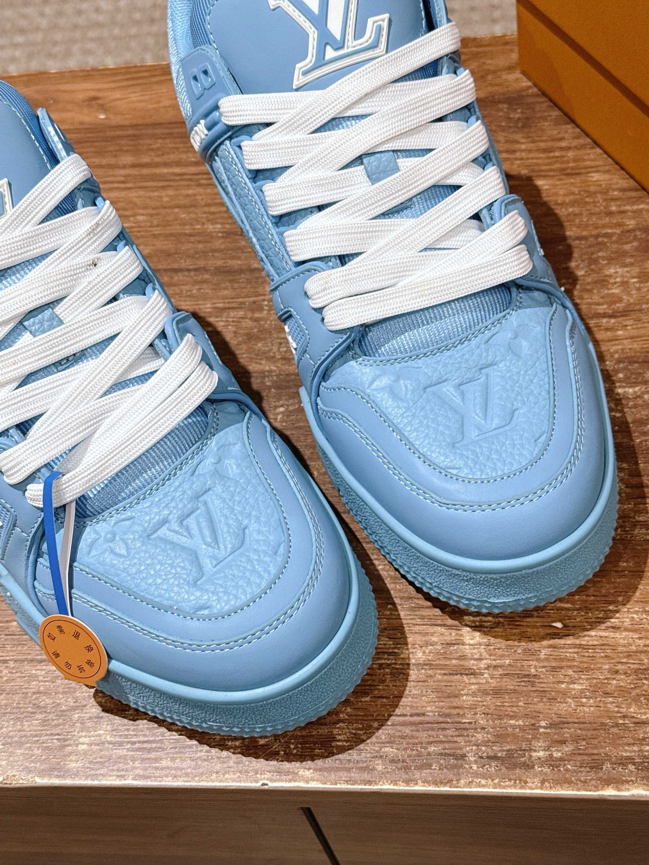 Louis Vuitton LV Trainer Low-Top Sneakers - Iconic Light Blue