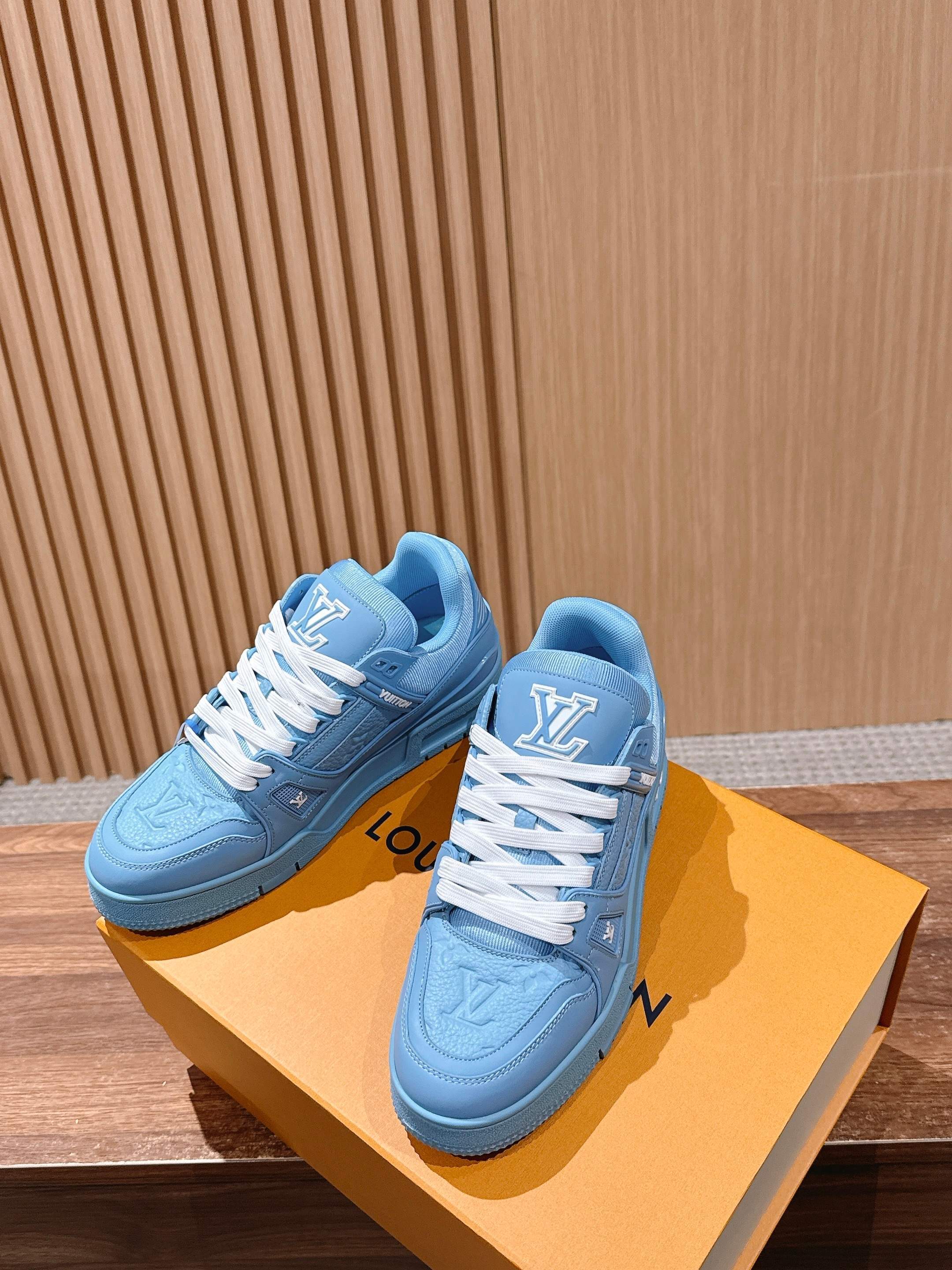 Louis Vuitton LV Trainer Low-Top Sneakers - Iconic Light Blue