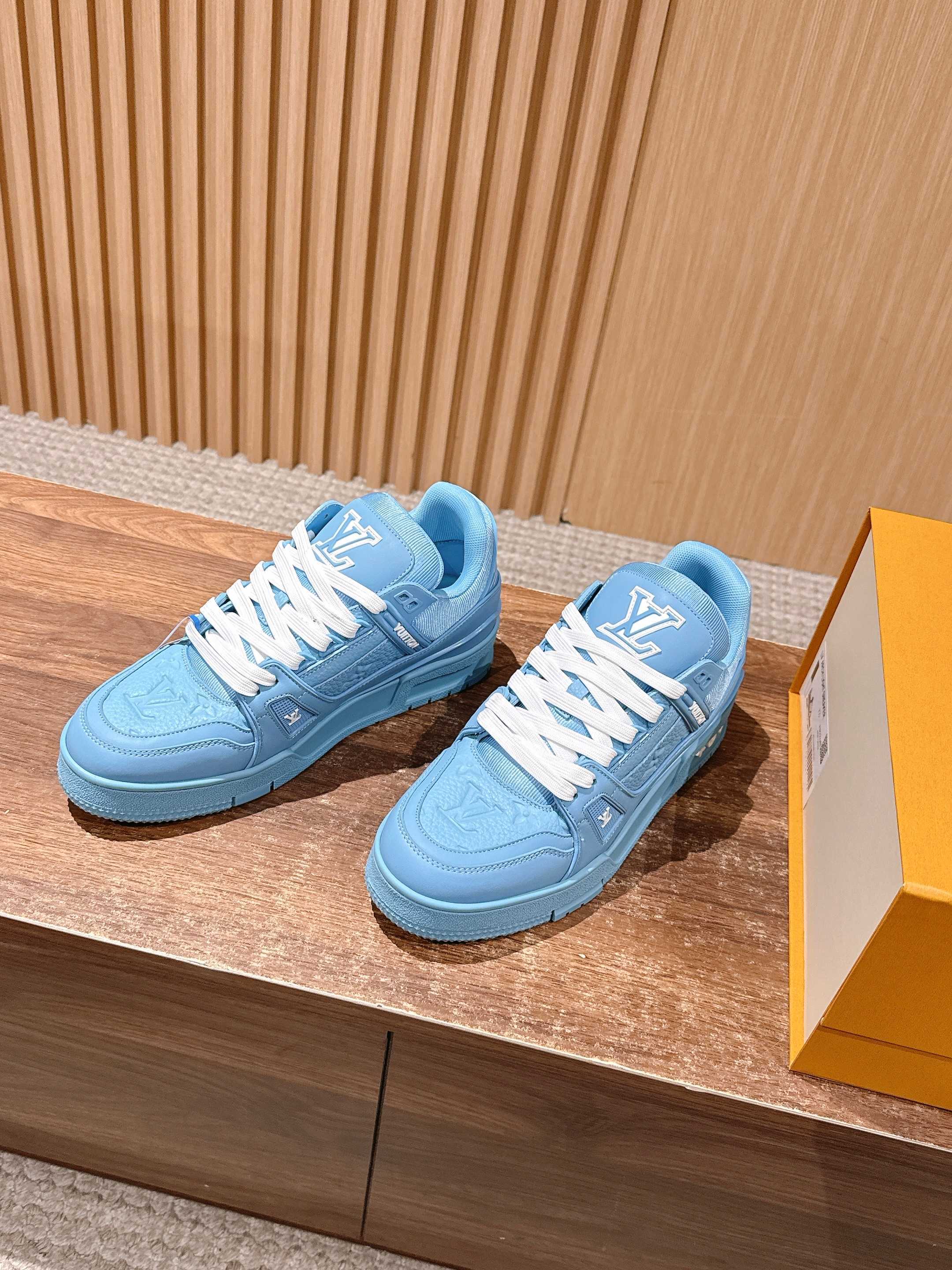 Louis Vuitton LV Trainer Low-Top Sneakers - Iconic Light Blue