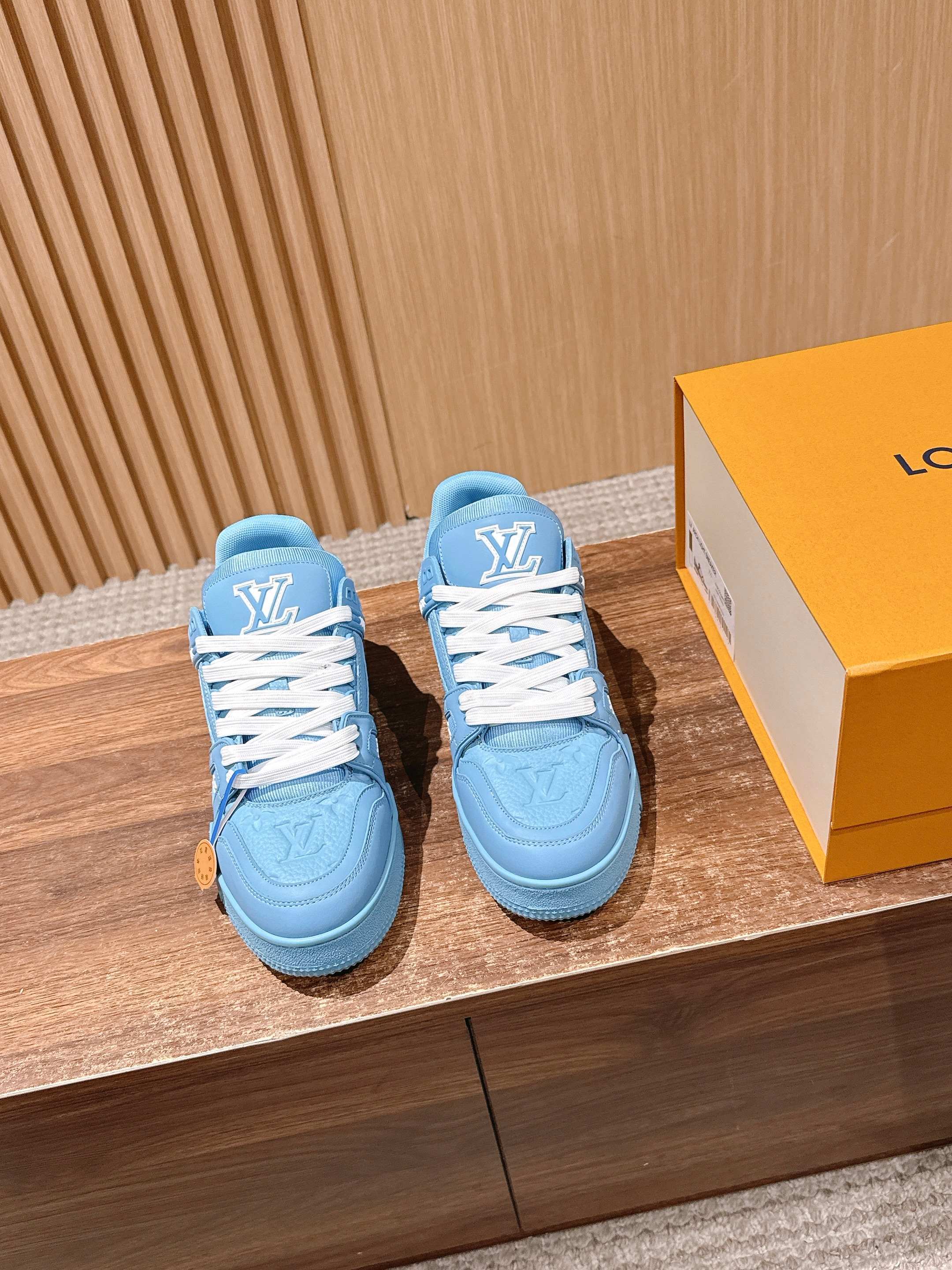 Louis Vuitton LV Trainer Low-Top Sneakers – Iconic Light Blue