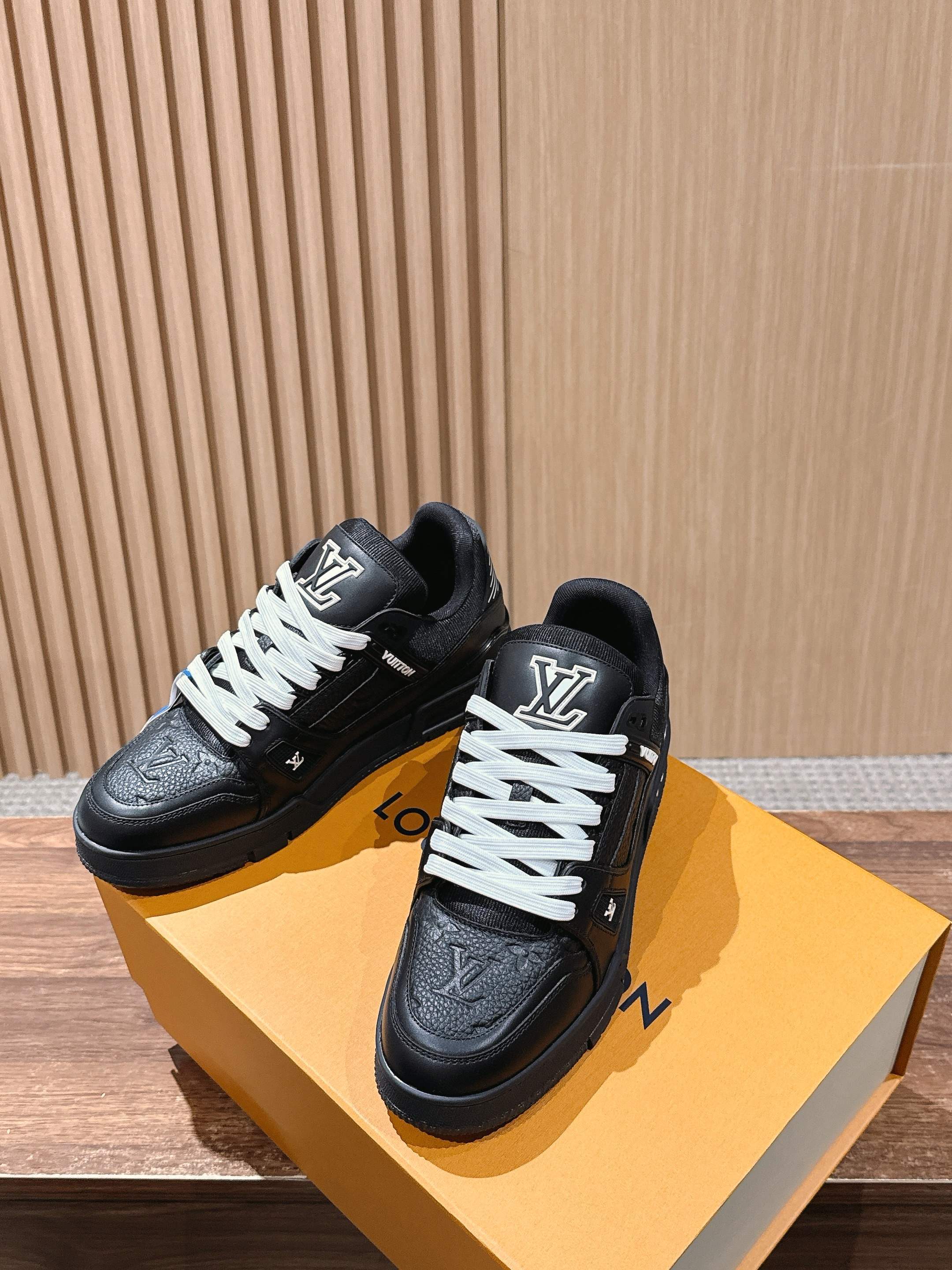 Louis Vuitton LV Trainer Sneakers - Black Monogram Leather