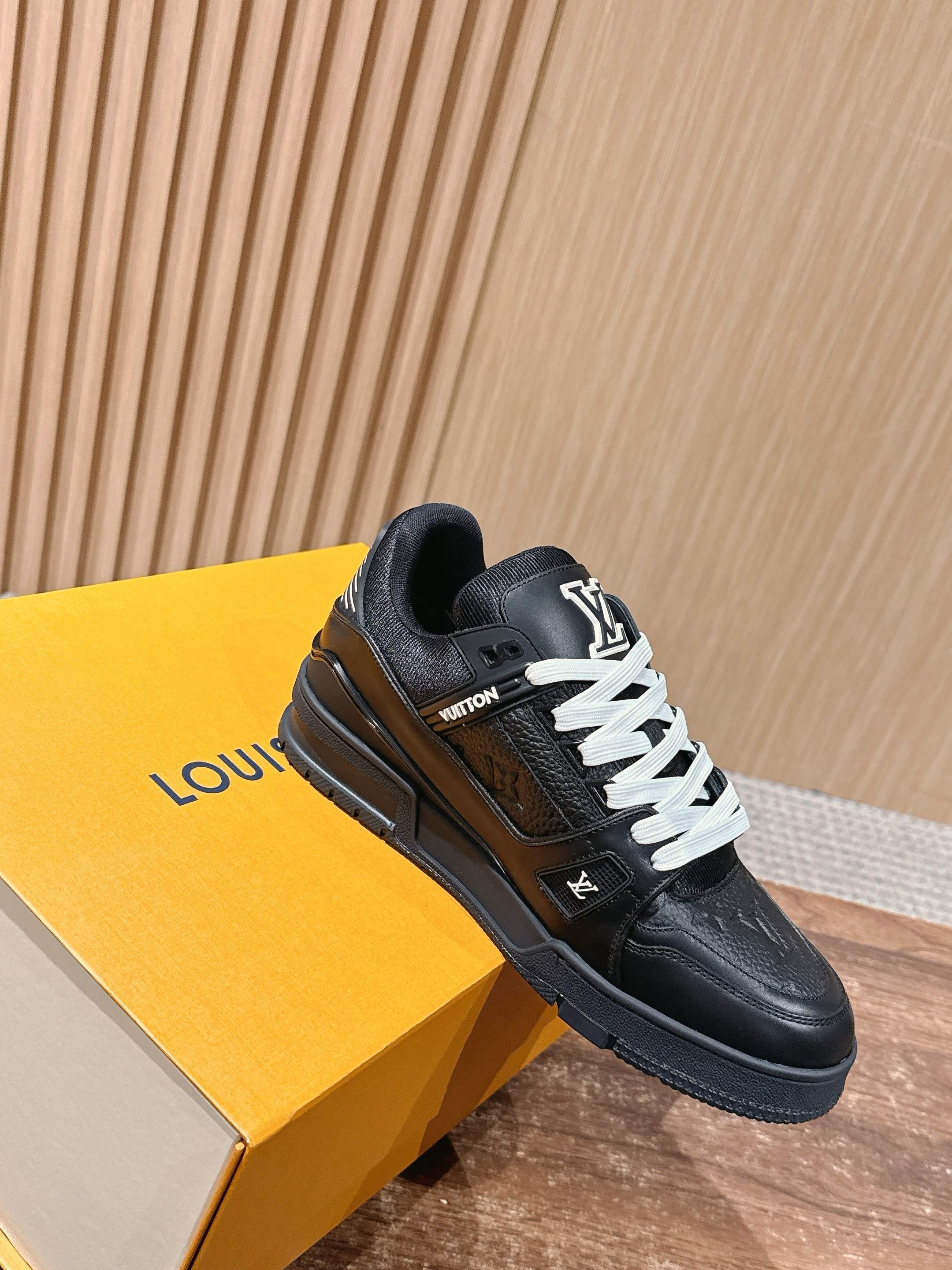 Louis Vuitton LV Trainer Sneakers - Black Monogram Leather