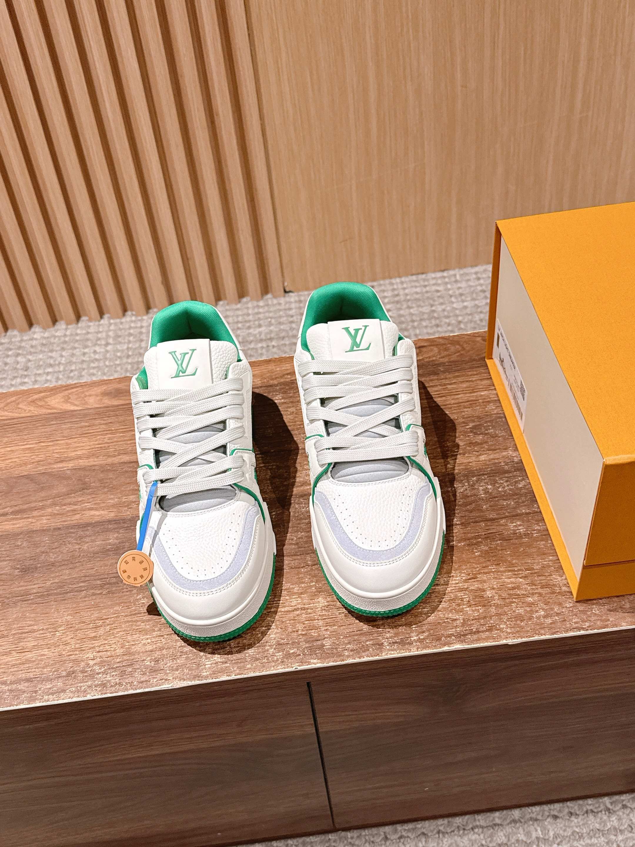 Louis Vuitton LV Trainer Sneakers – White & Green Luxury Men’s Shoes