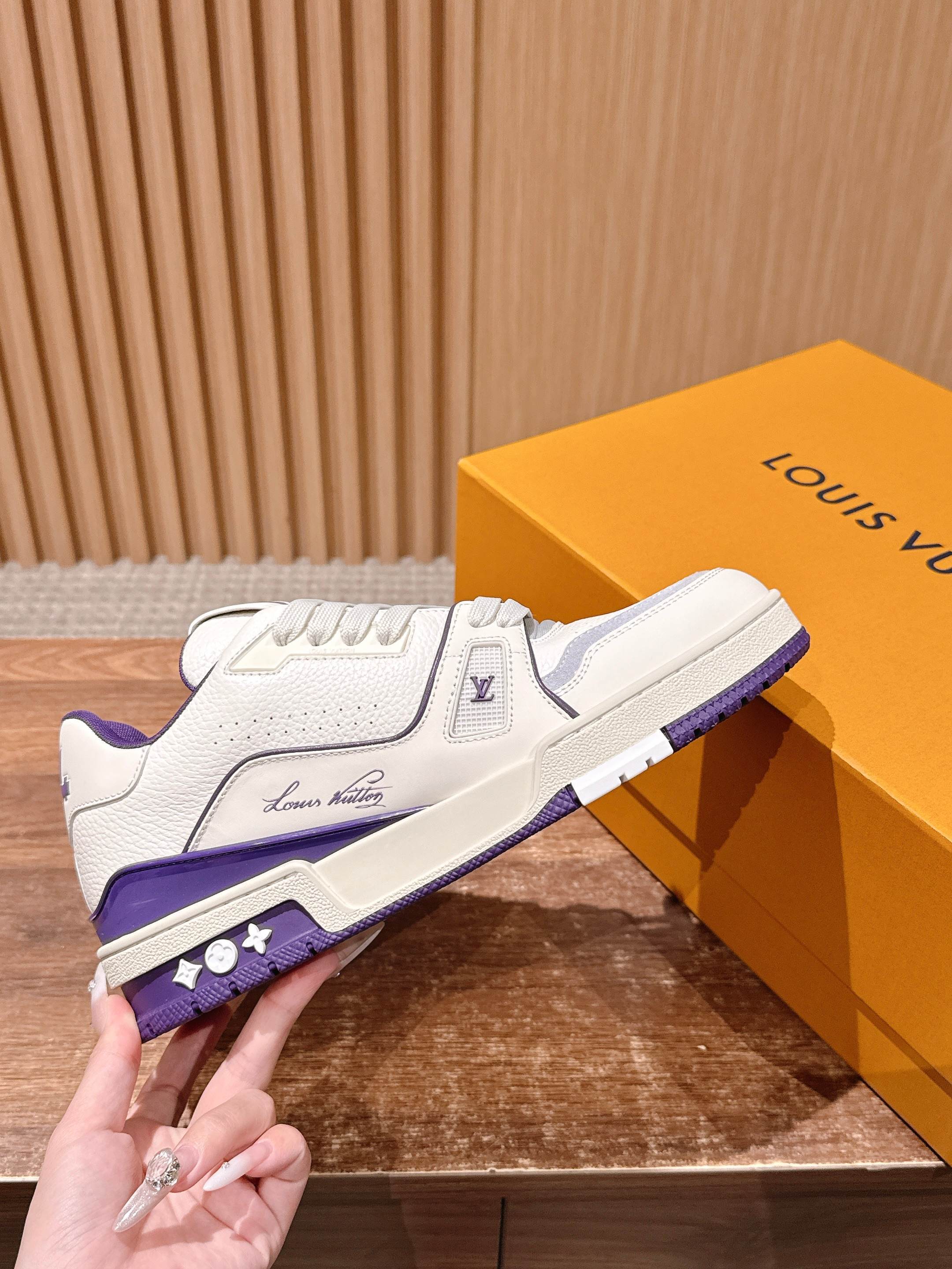Louis Vuitton LV Skate Sneaker - White and Purple Calf Leather