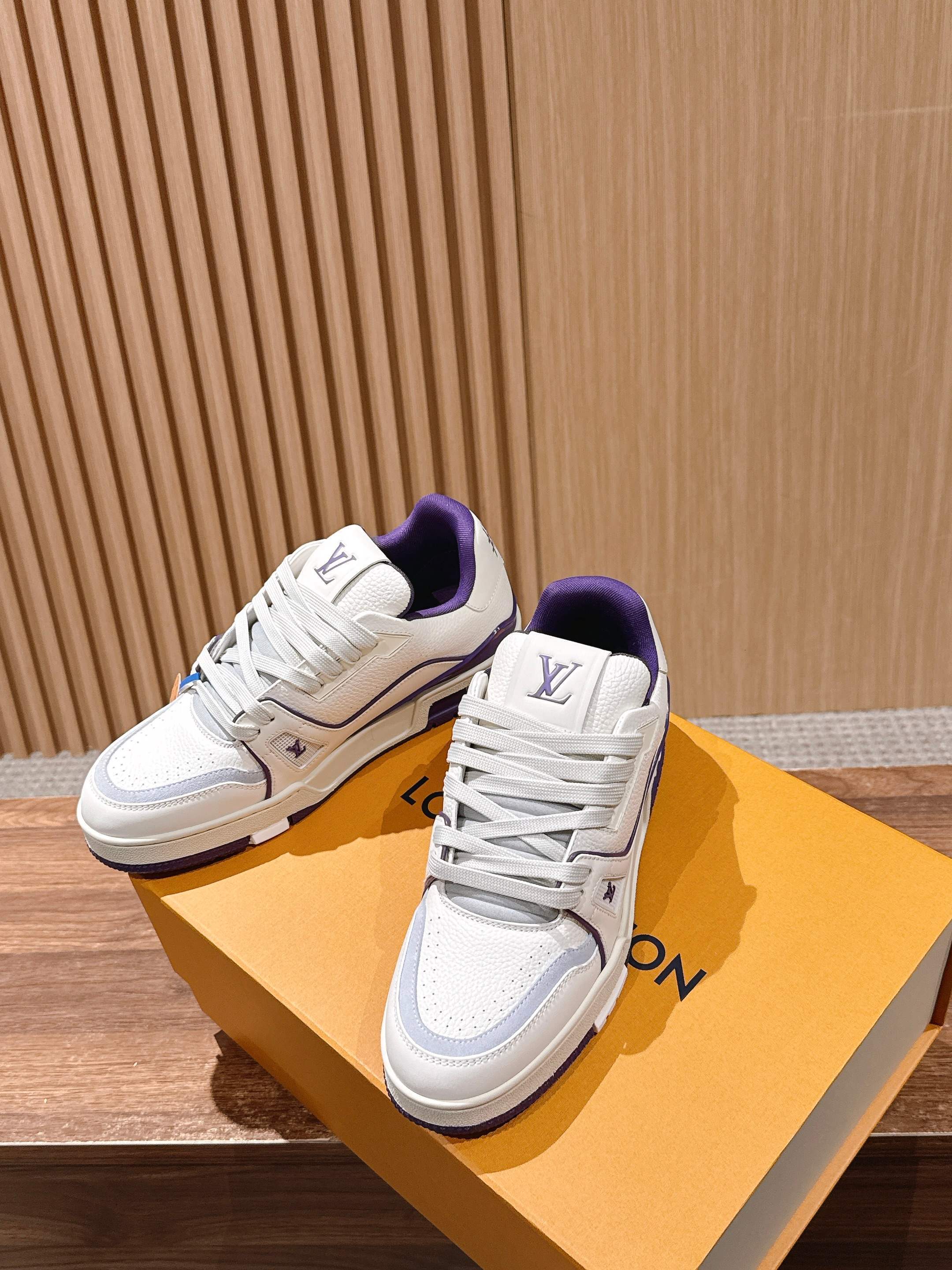 Louis Vuitton LV Skate Sneaker - White and Purple Calf Leather