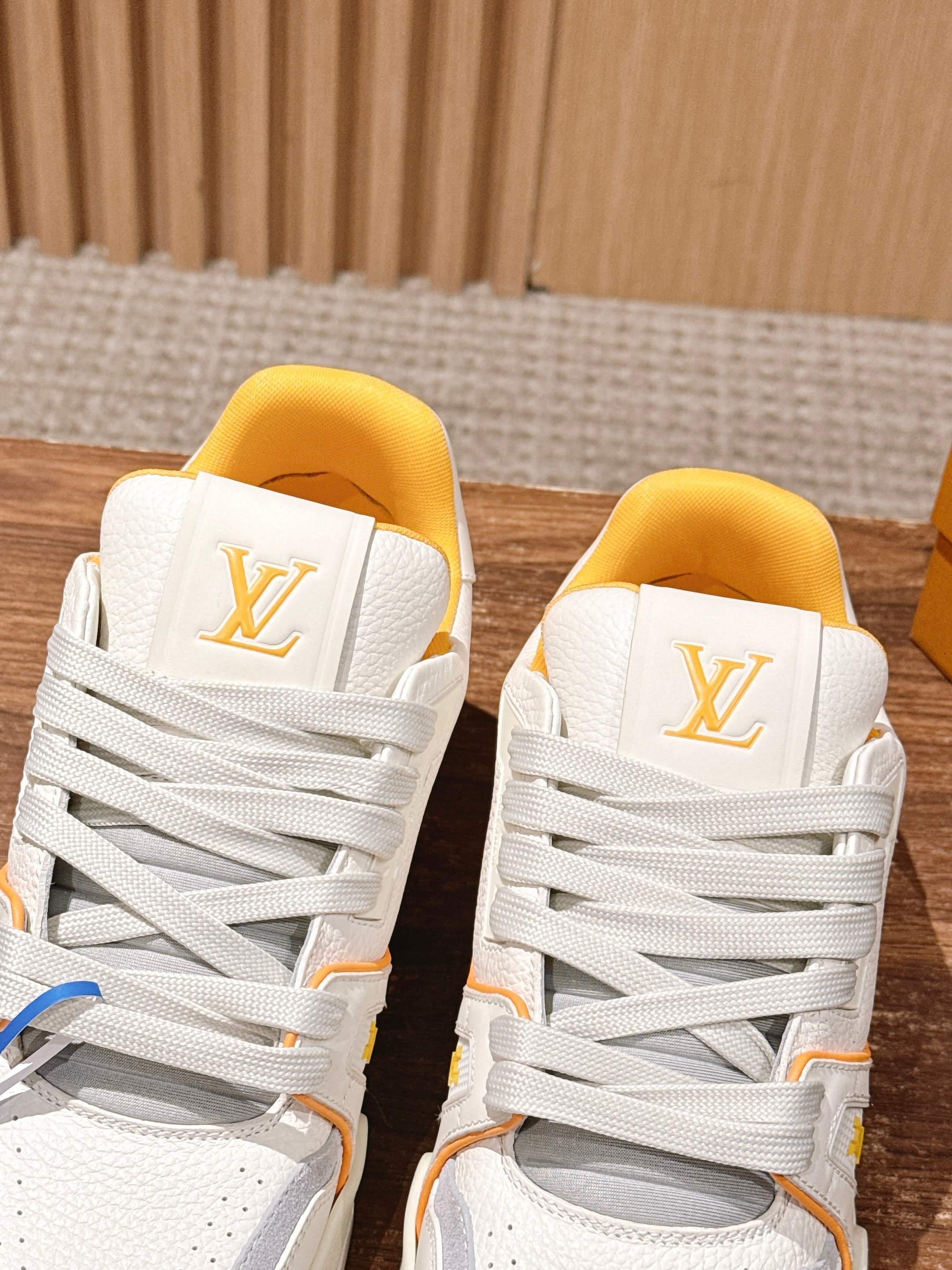 Louis Vuitton LV Trainer Sneaker - White & Yellow Grained Leather
