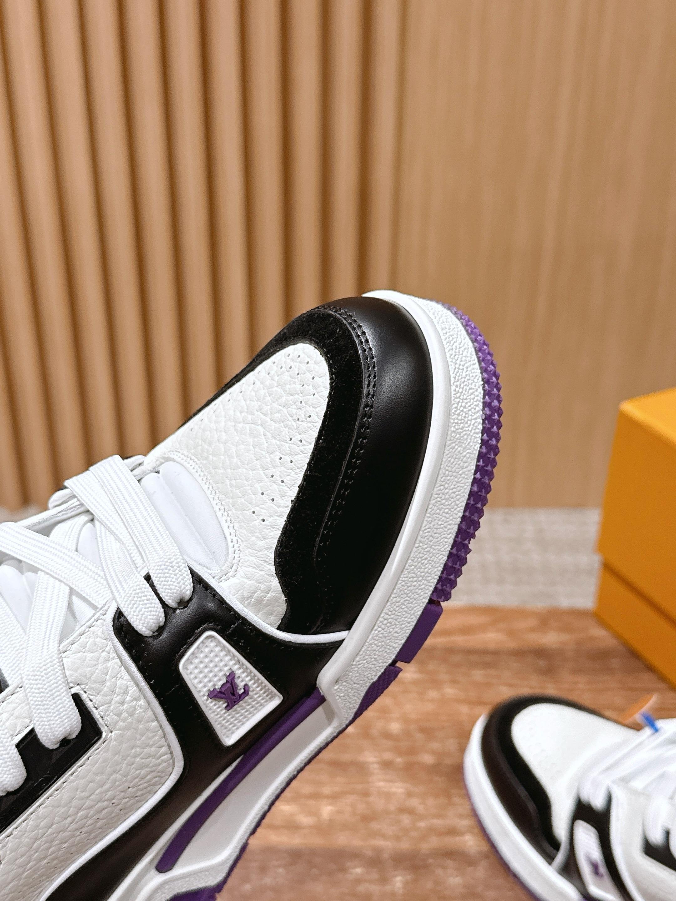 Louis Vuitton LV Trainer Sneakers - White/Black Leather Luxury Shoes