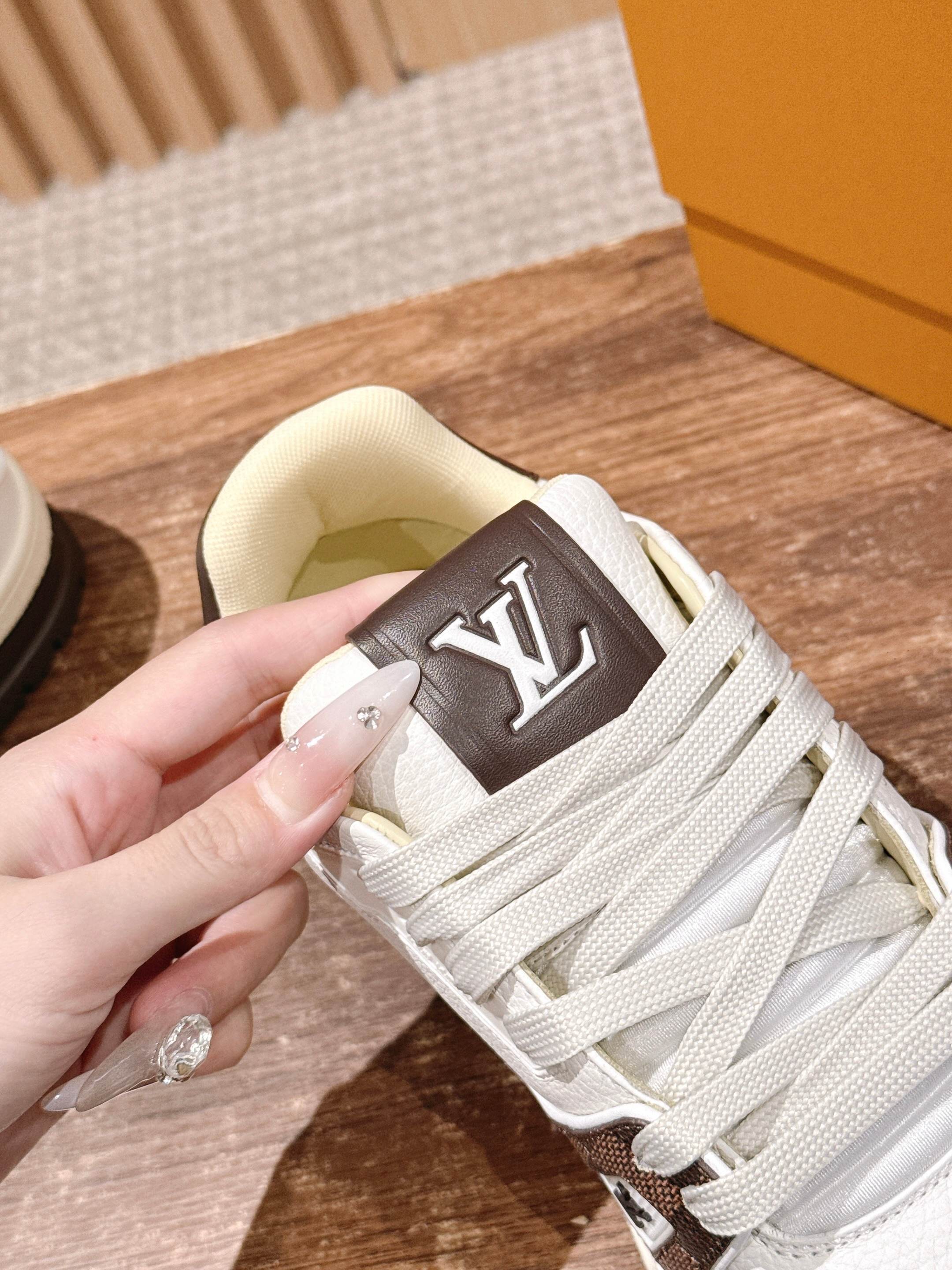 Louis Vuitton LV Skate Sneaker Damier Ebene & White Leather