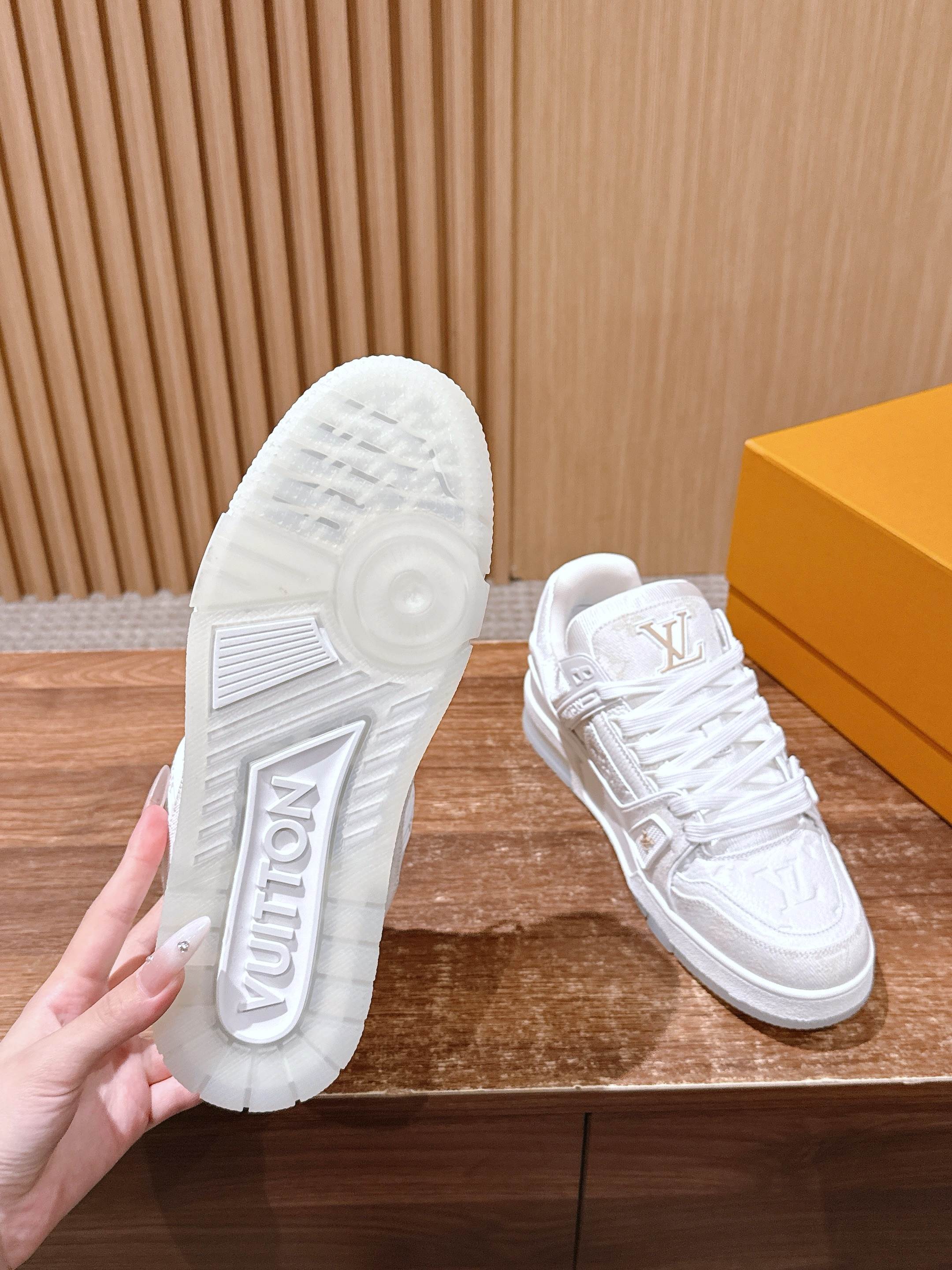 Louis Vuitton White Monogram Canvas Sneakers - Luxury Men's Shoes
