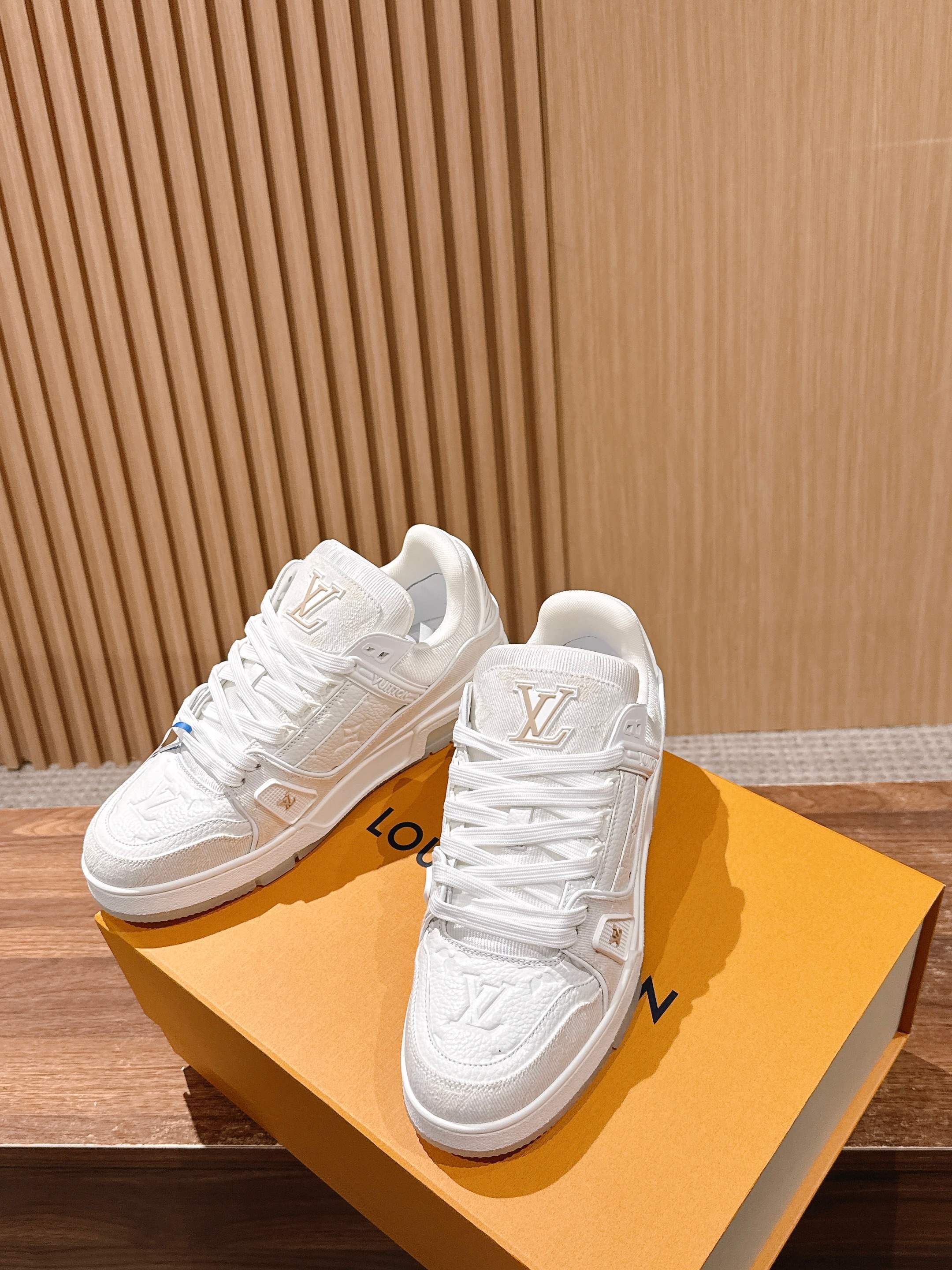 Louis Vuitton White Monogram Canvas Sneakers - Luxury Men's Shoes