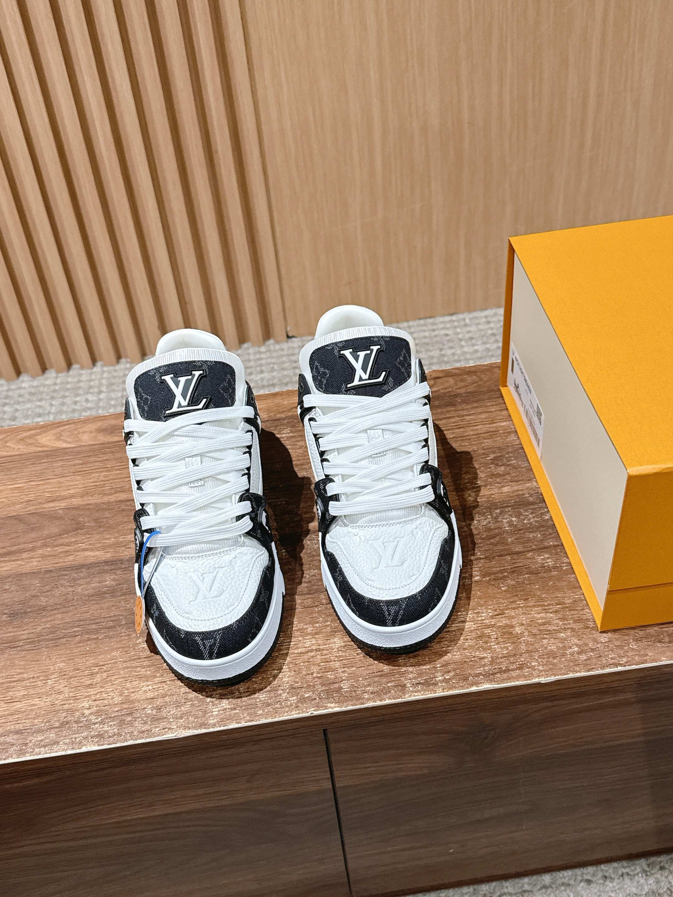 Louis Vuitton LV Trainer Sneaker Black White Monogram Leather