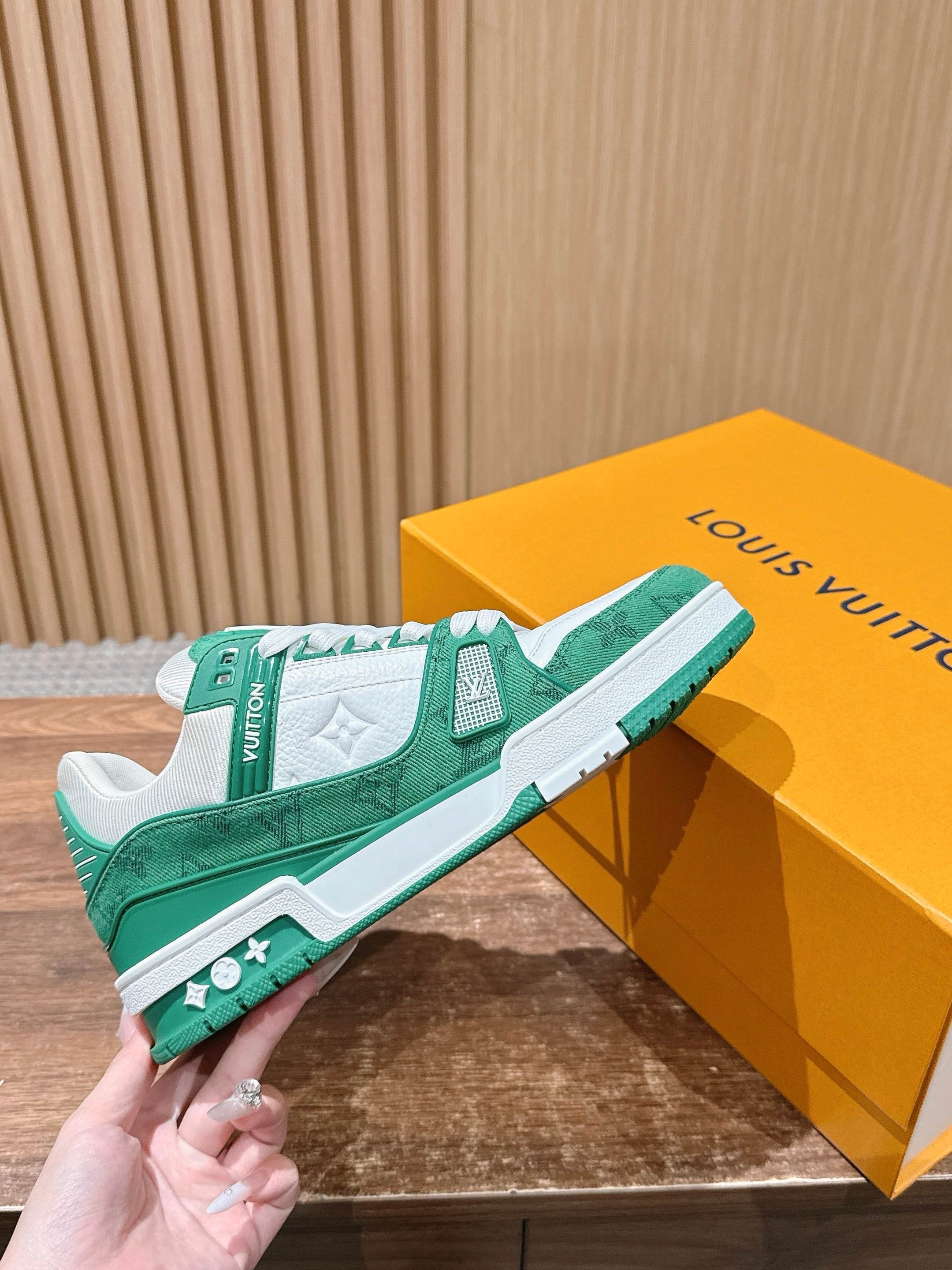 Louis Vuitton LV Trainer Sneaker Green Monogram - Premium Men's Shoes