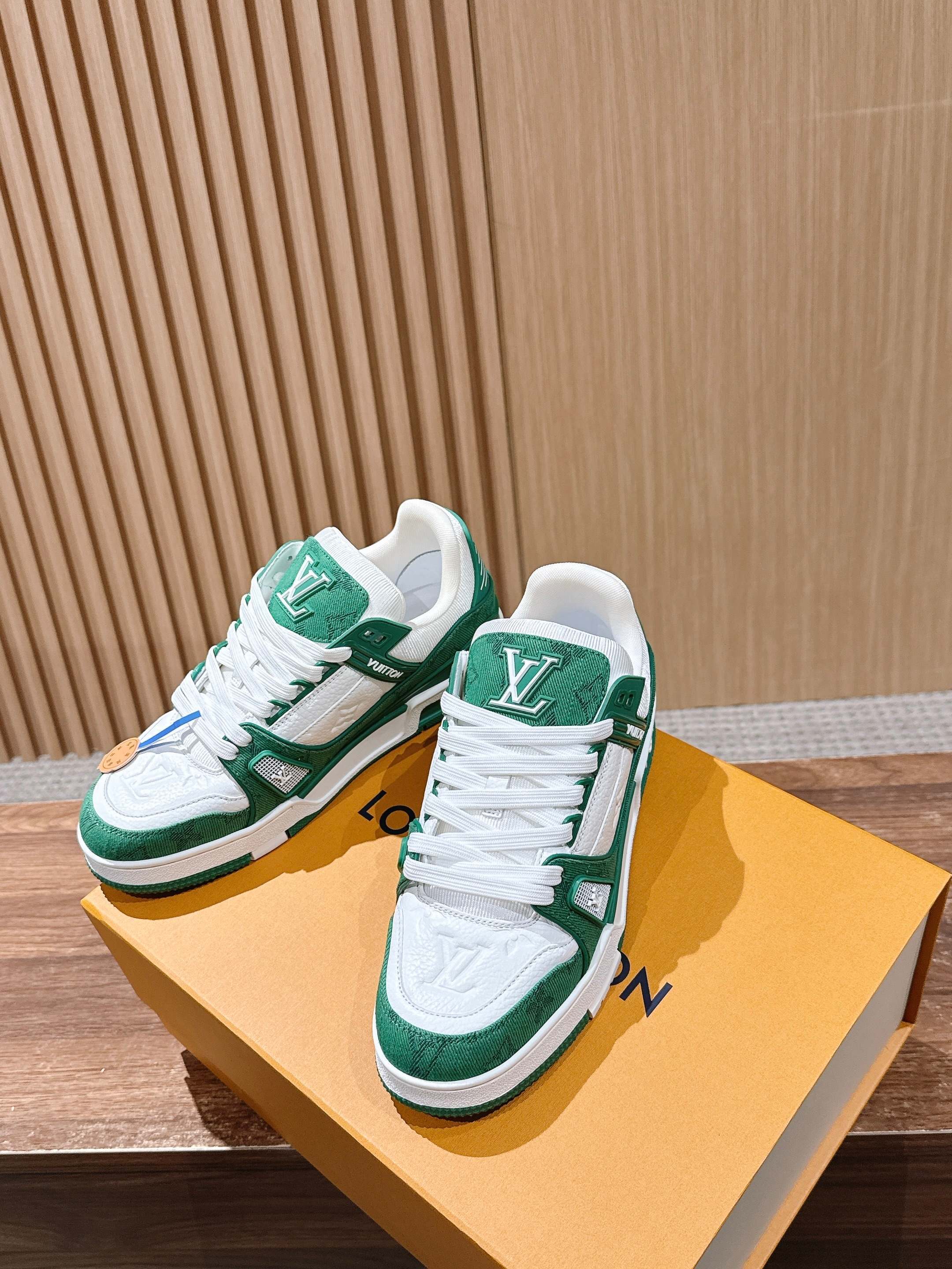 Louis Vuitton LV Trainer Sneaker Green Monogram - Premium Men's Shoes