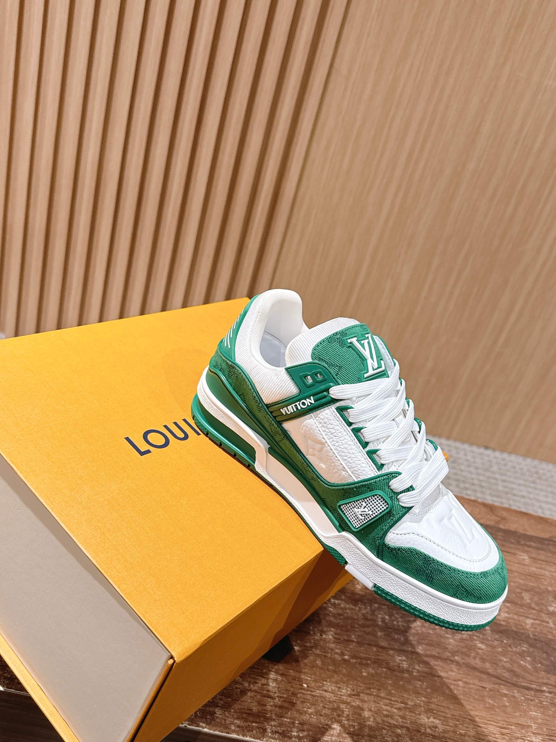 Louis Vuitton LV Trainer Sneaker Green Monogram - Premium Men's Shoes