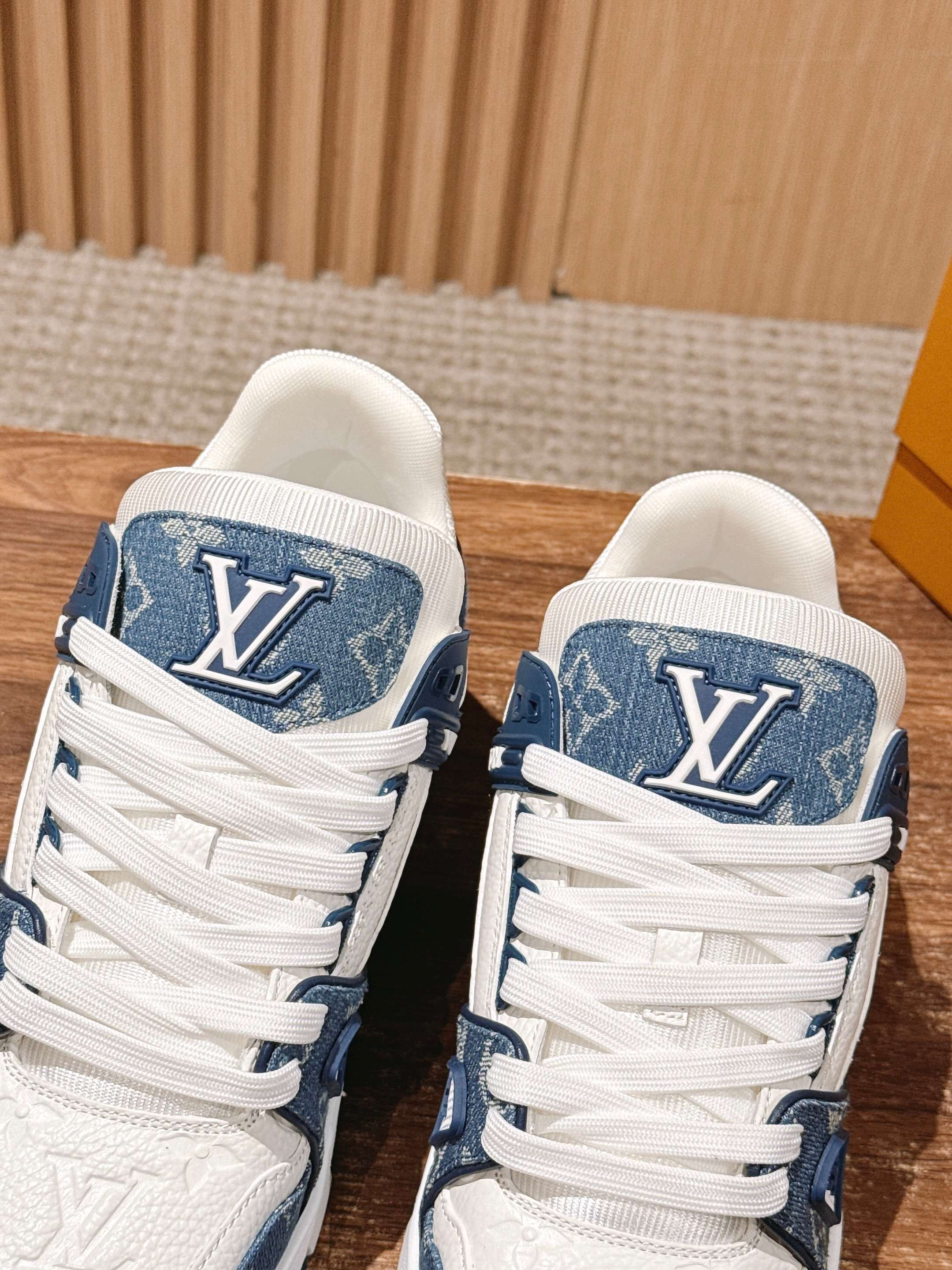 Louis Vuitton LV Trainer Sneaker Monogram Denim Blue White