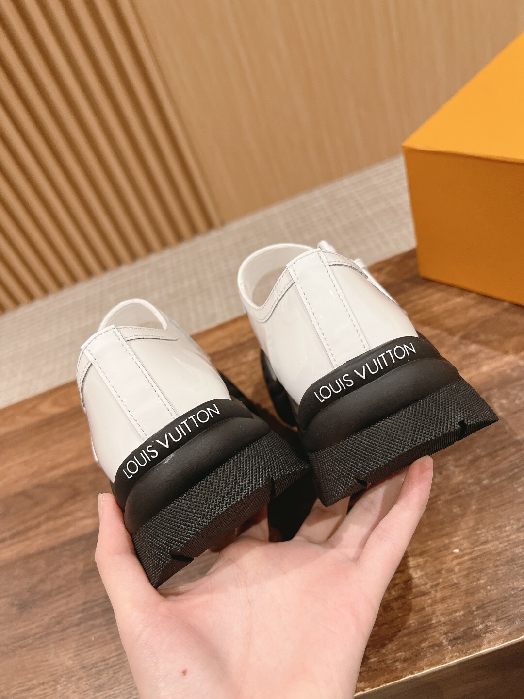 Louis Vuitton Women's White Leather Mary Jane Platform Shoes