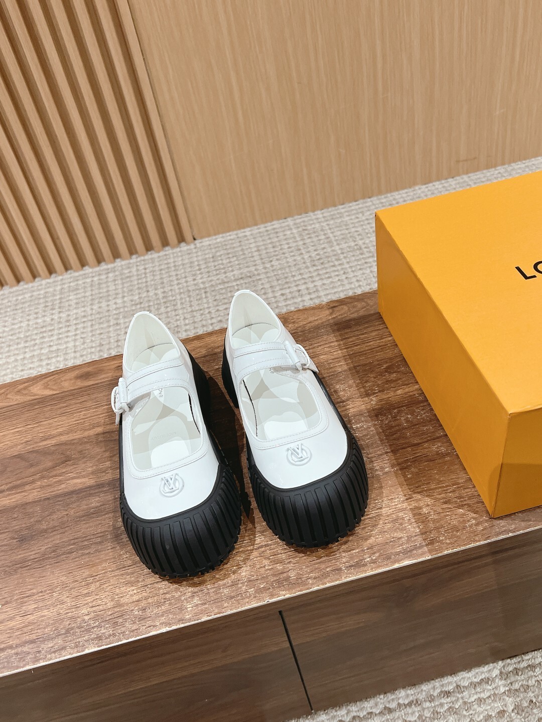 Louis Vuitton Women’s White Leather Mary Jane Platform Shoes