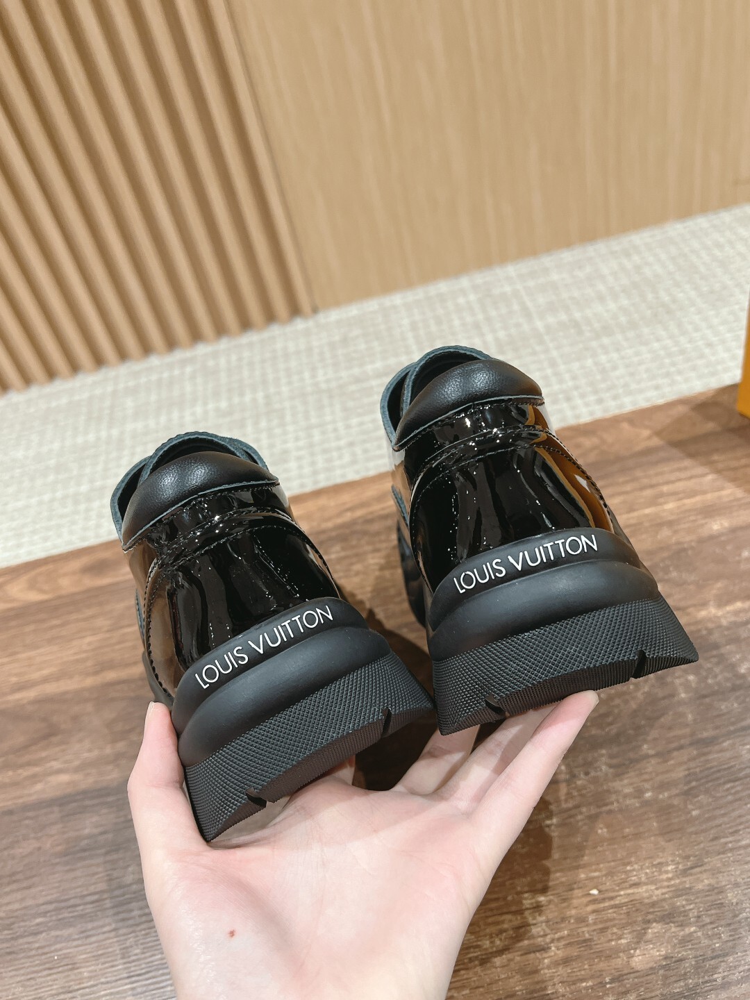 Premium Black Patent Leather Chunky Sole Platform Derby Shoes