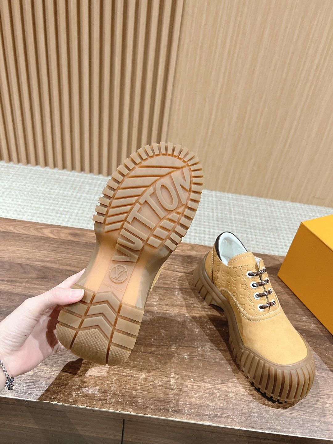 Louis Vuitton LV Checker Flat Sneaker - Luxury Tan Leather