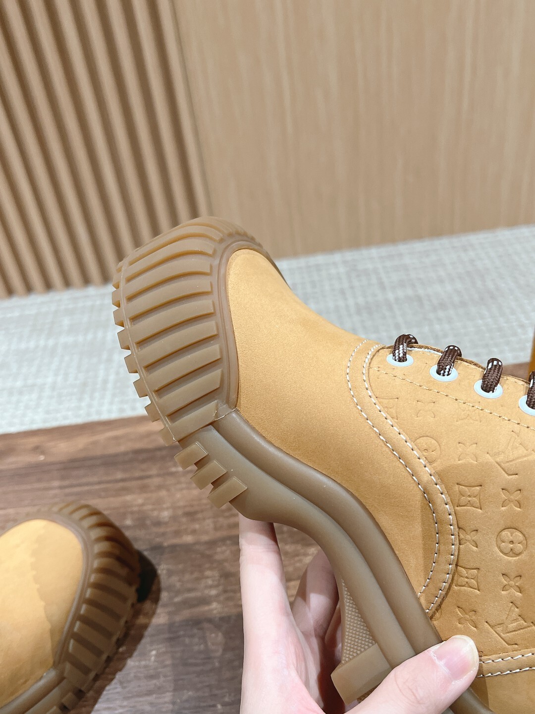 Louis Vuitton LV Checker Flat Sneaker - Luxury Tan Leather