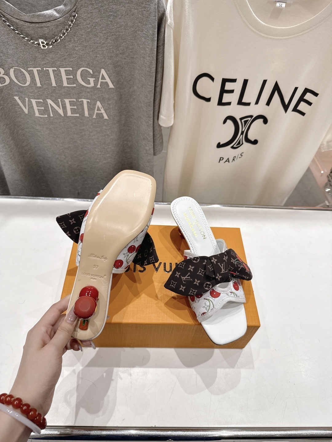 Louis Vuitton x Murakami Cherry Monogram Bow Heeled Mules