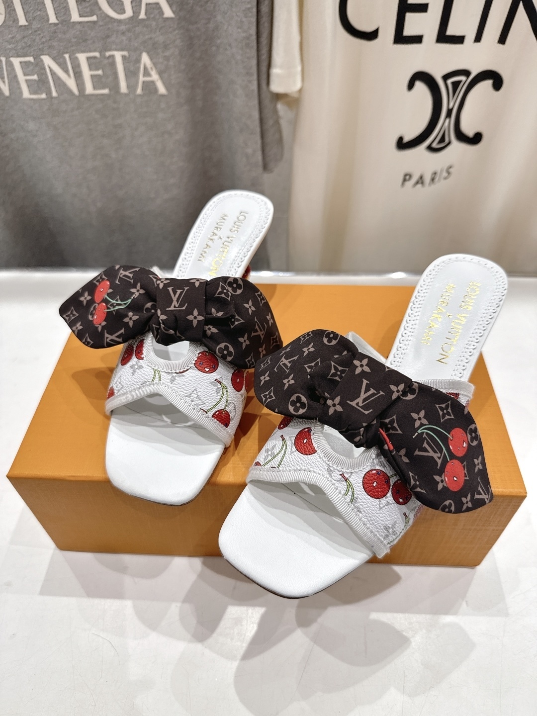 Louis Vuitton x Murakami Cherry Monogram Bow Heeled Mules