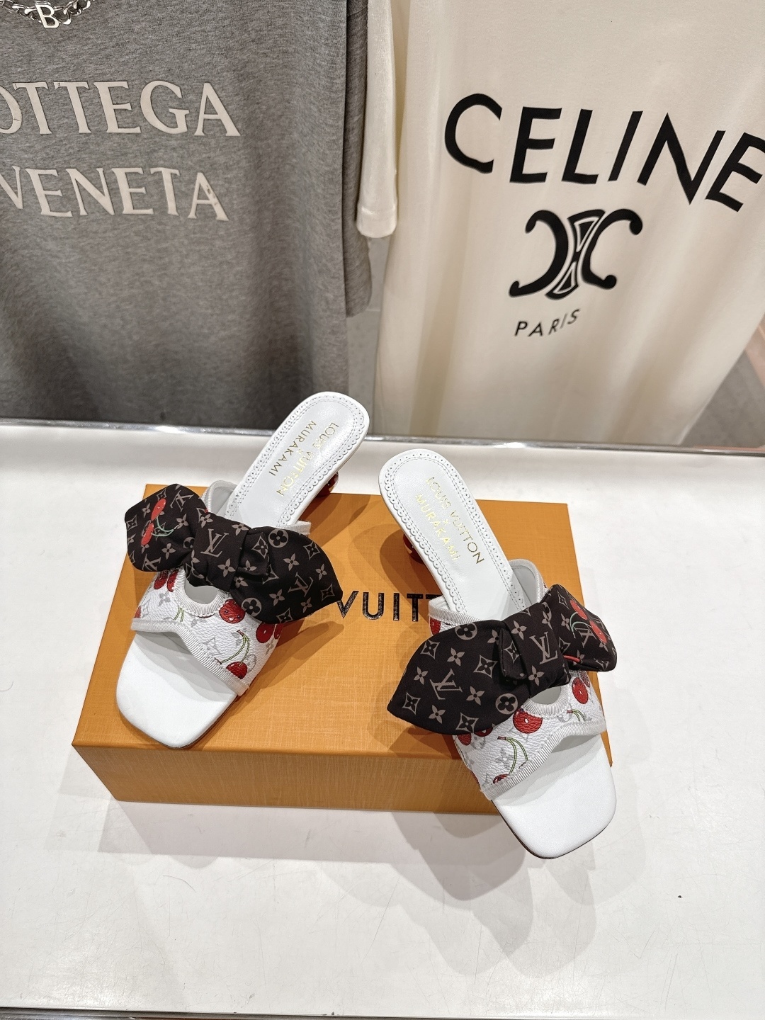 Louis Vuitton x Murakami Cherry Monogram Bow Heeled Mules