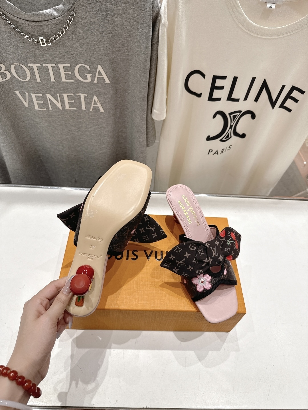 Louis Vuitton x Murakami Cherry Blossom Monogram Bow Sandals