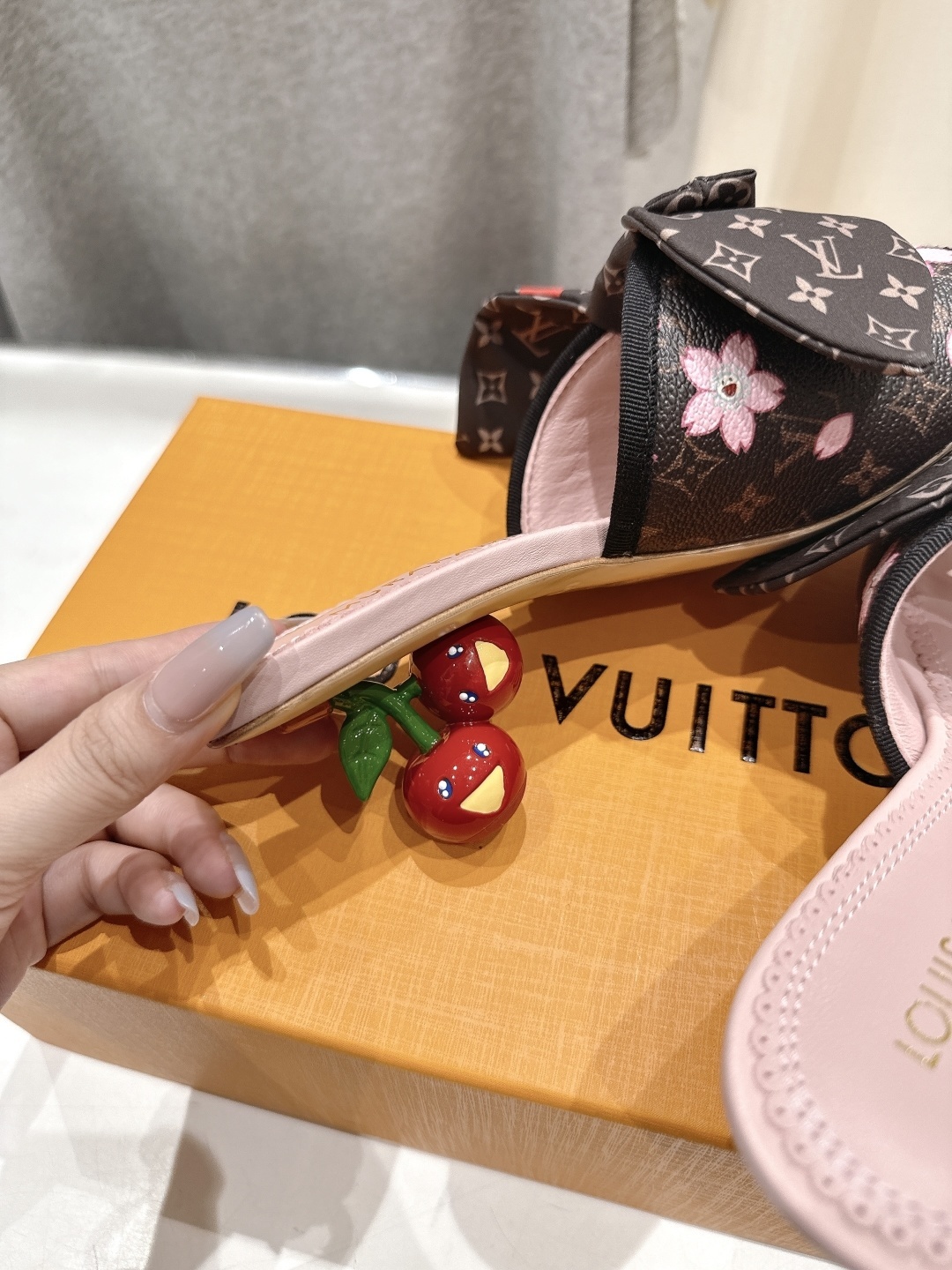 Louis Vuitton x Murakami Cherry Blossom Monogram Bow Sandals