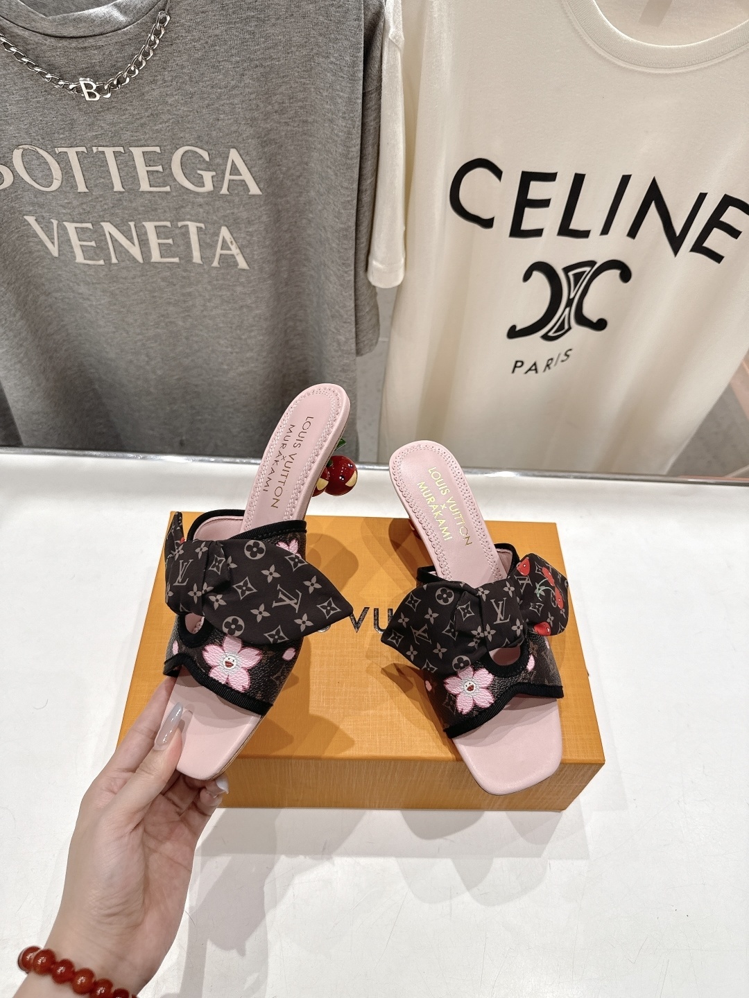 Louis Vuitton x Murakami Cherry Blossom Monogram Bow Sandals