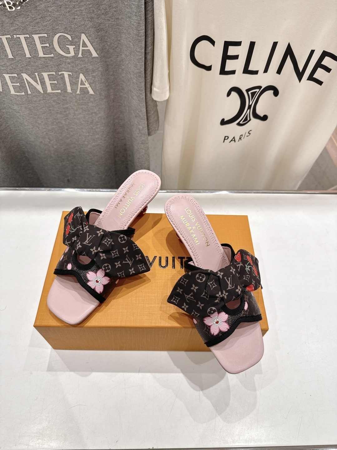 Louis Vuitton x Murakami Cherry Blossom Monogram Bow Sandals
