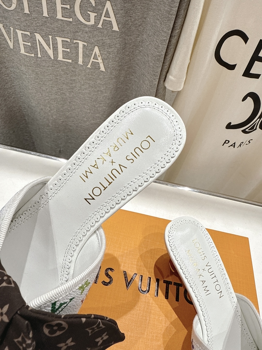 Louis Vuitton x Murakami Monogram Bow Sandals with Cherry Print