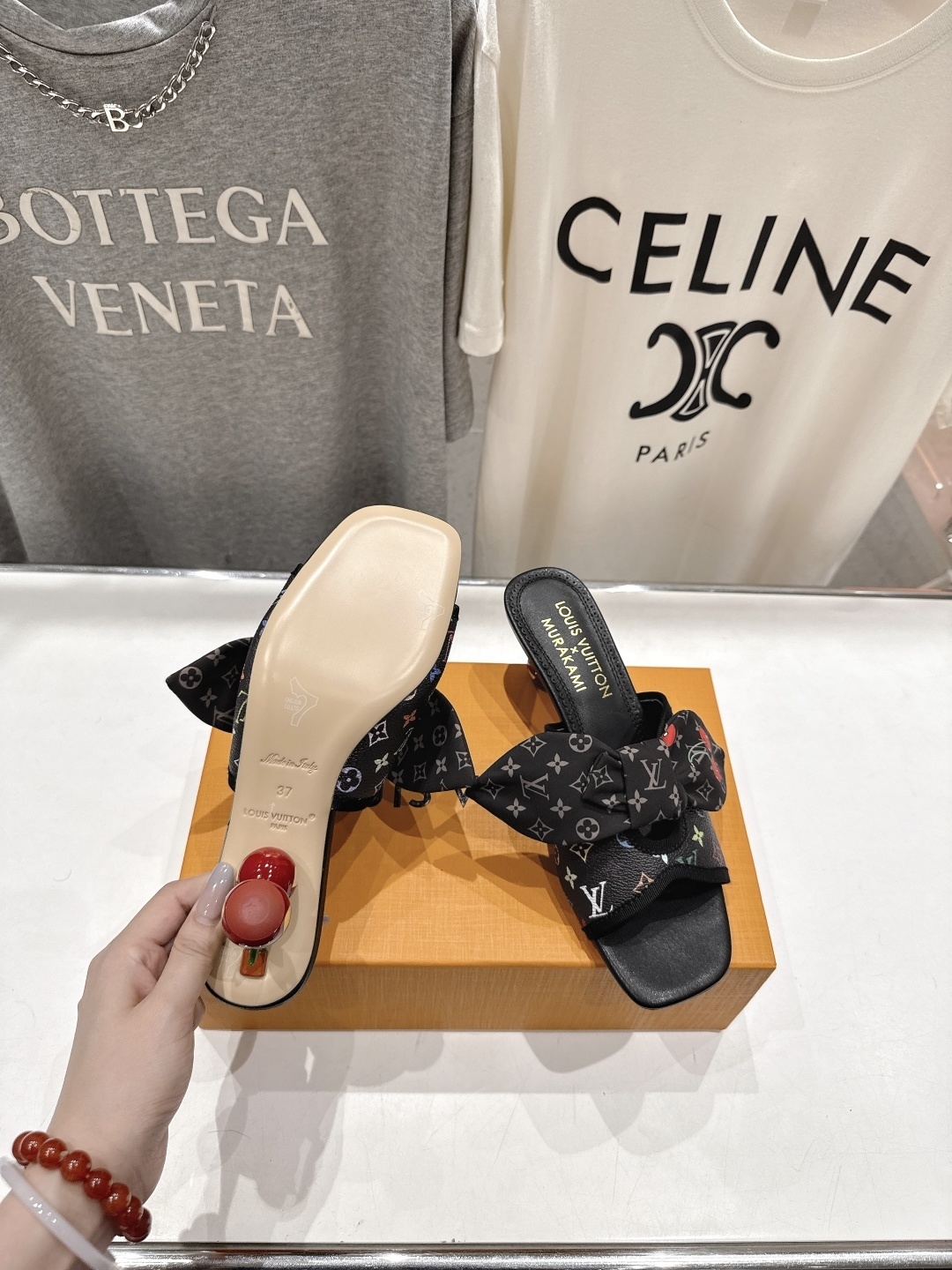 Louis Vuitton x Murakami Monogram Cherry Bow Heeled Sandals