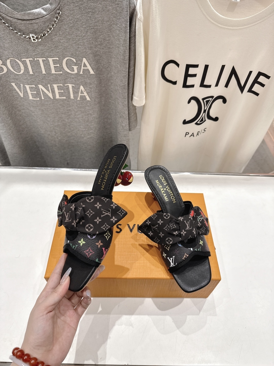 Louis Vuitton x Murakami Monogram Cherry Bow Heeled Sandals