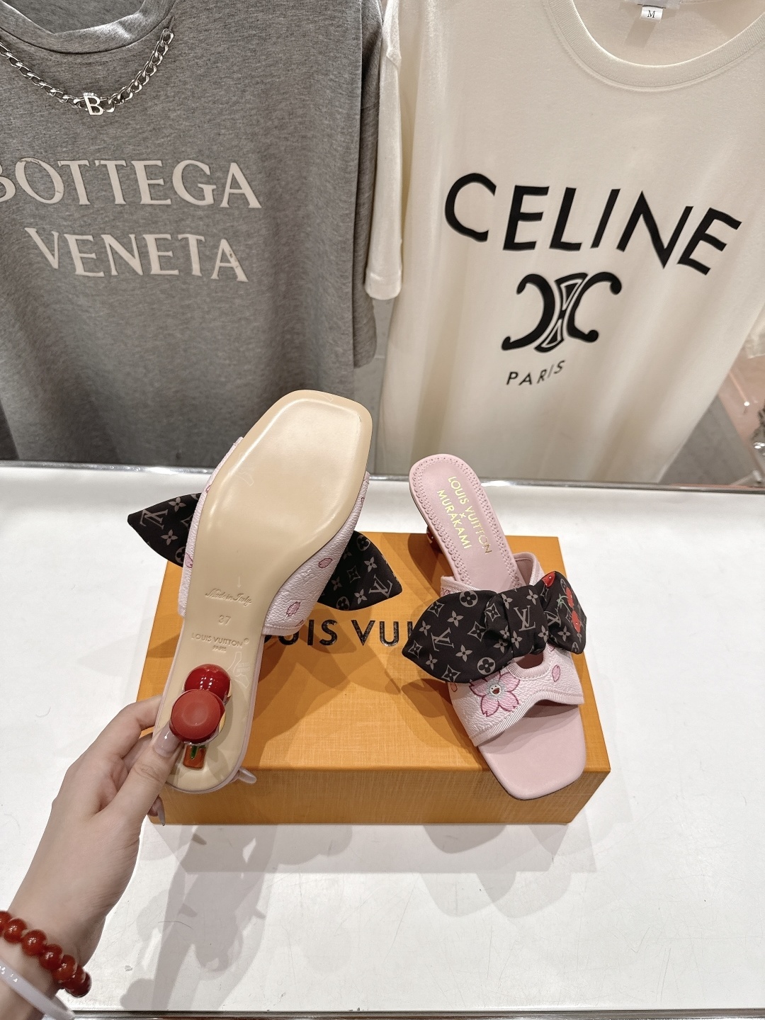 Louis Vuitton x Murakami Cherry Blossom Monogram Bow Sandals