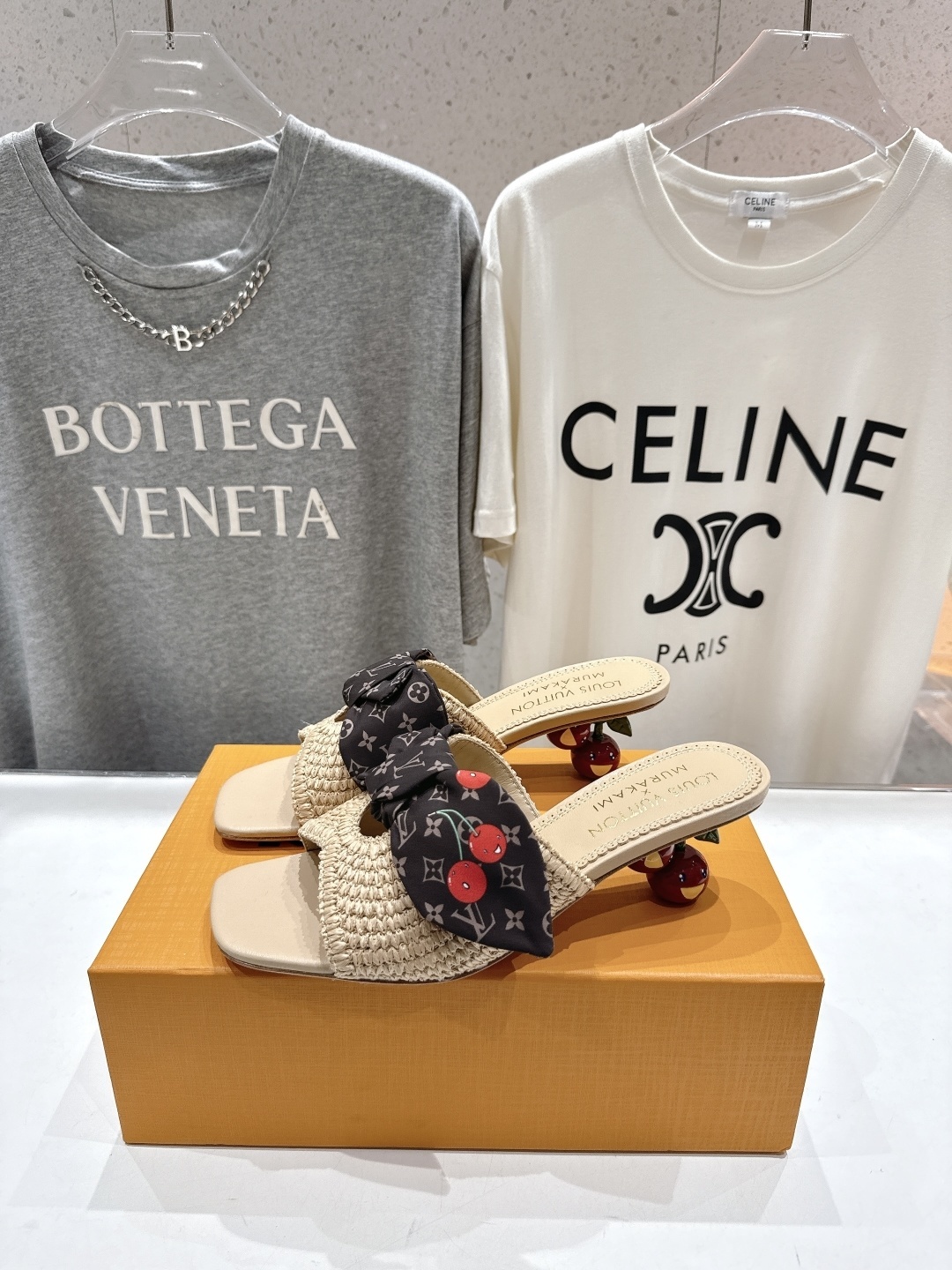 Louis Vuitton x Murakami Cherry Monogram Bow Straw Sandals