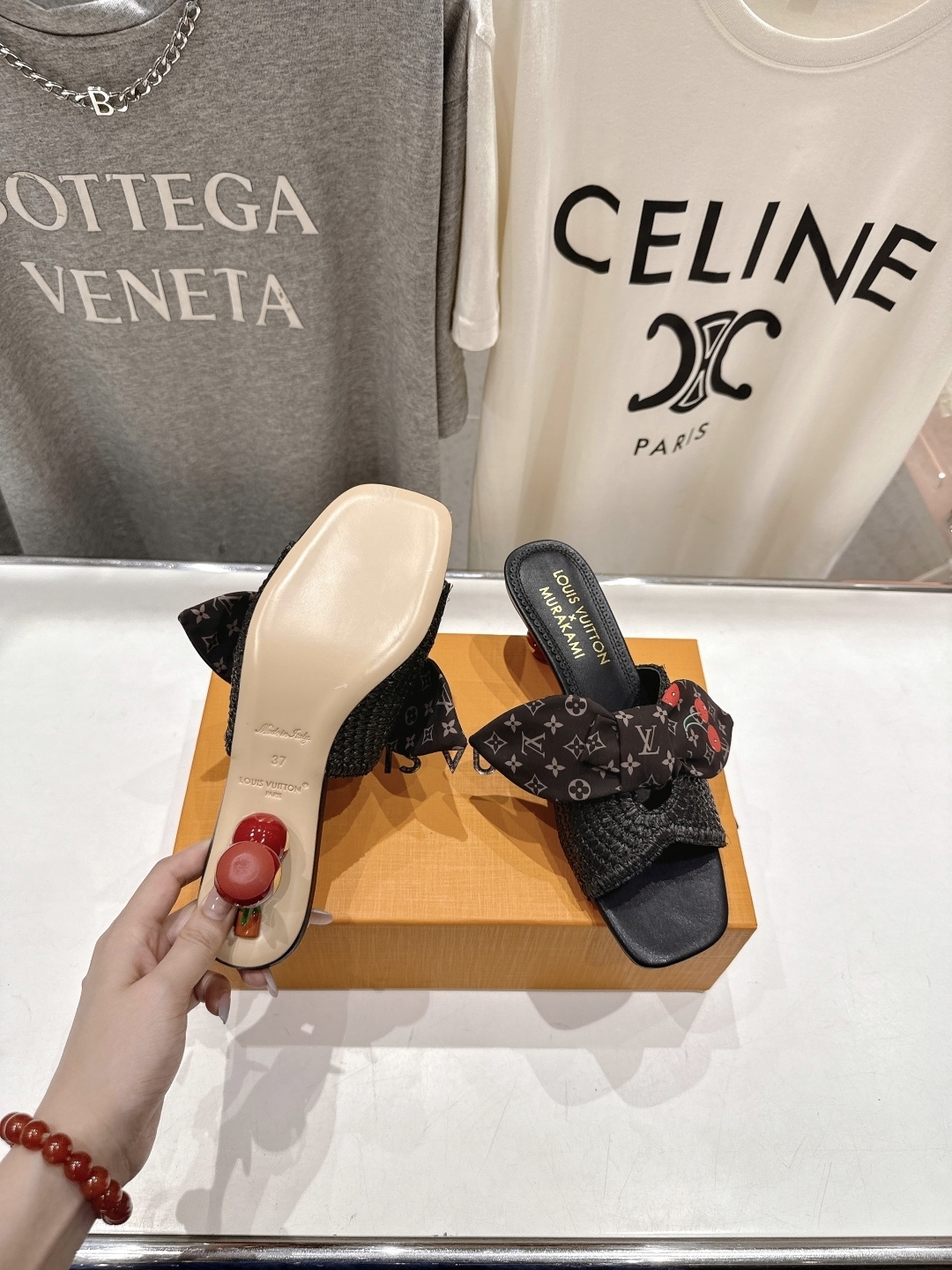 Louis Vuitton x Murakami Cherry Monogram Bow Woven Mules